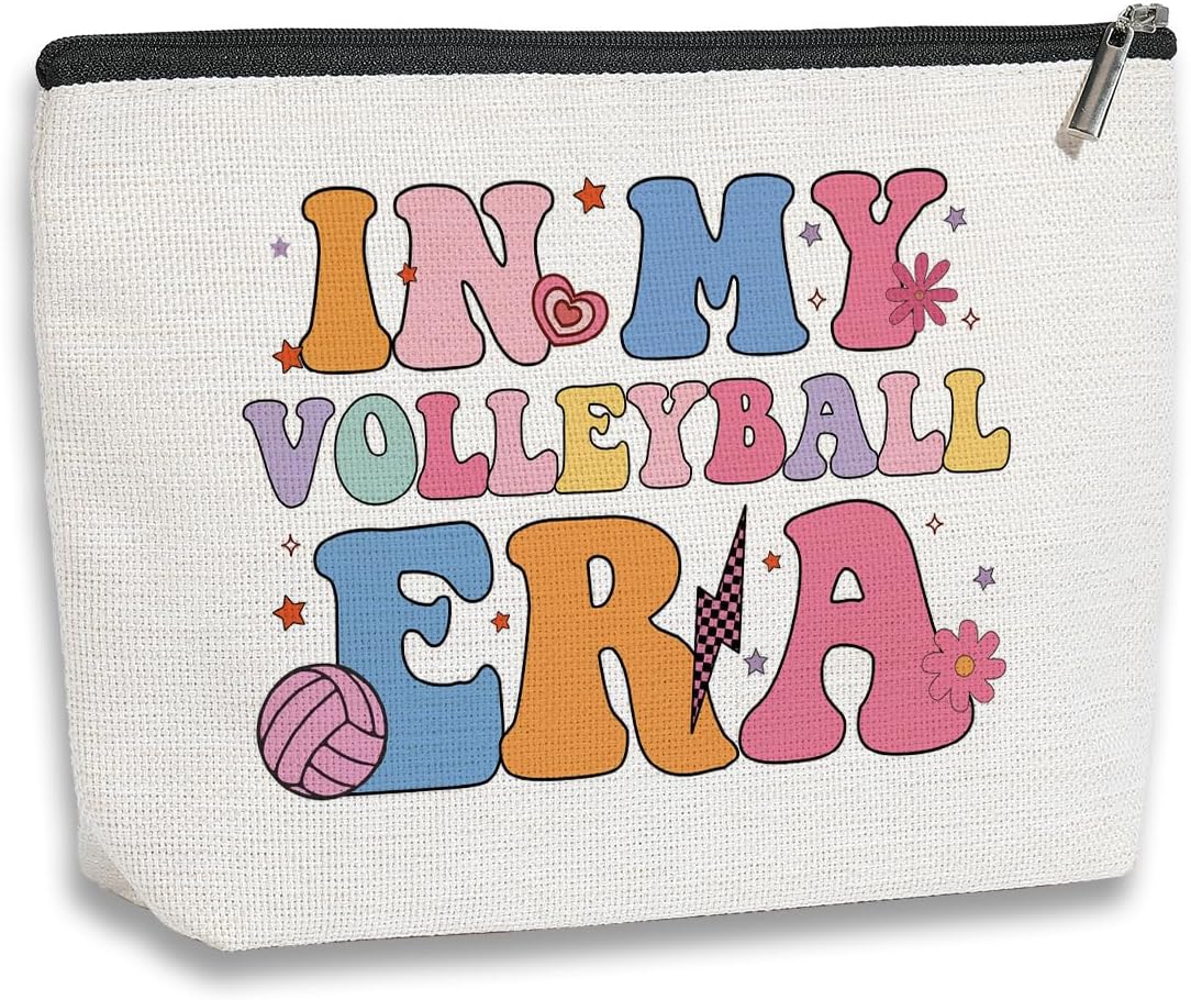 Volleyball Inspirational Gifts for Women In My Volleyball Era Makeup Bag Cosmetic Bag Volleyball Stuff Gifts for Teen Girls Volleyball Players Teams Birthday Gifts for Best Friend BFF Bestie Her