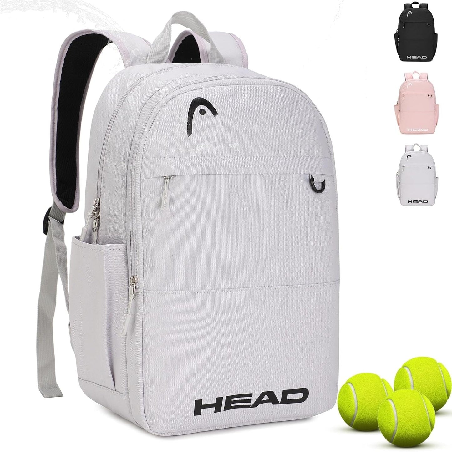 HEAD Waterproof Travel Backpack for Women & Men, Lightweight Laptop Backpack Computer Bags fits 15.6 inch Notebook, Casual Daypack College Backpacks for Weekender Overnight/Sports Gym/Work/Fitness