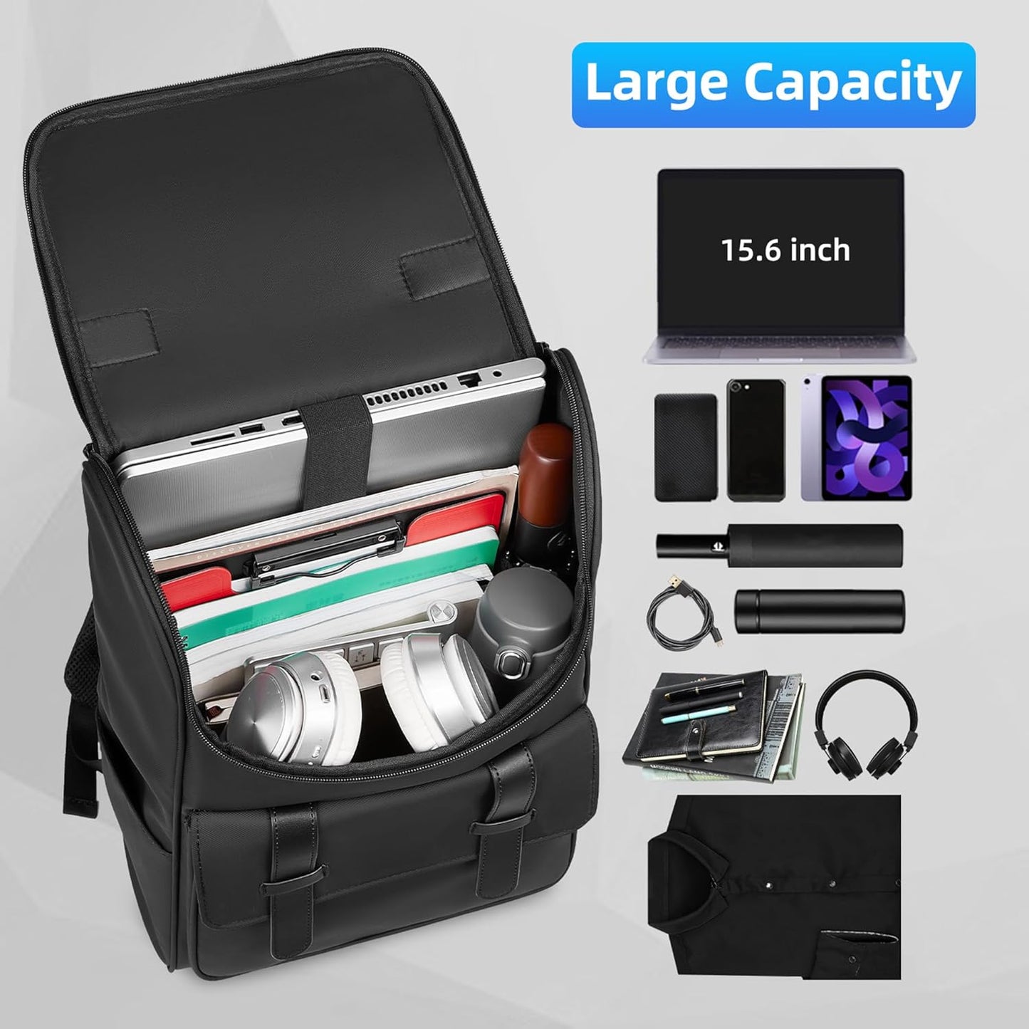 Vintage Laptop Backpack for Men & Women - 15.6 Inch Travel Backpack - Waterproof Business & College Backpacks - Casual Daypacks for Work & Office