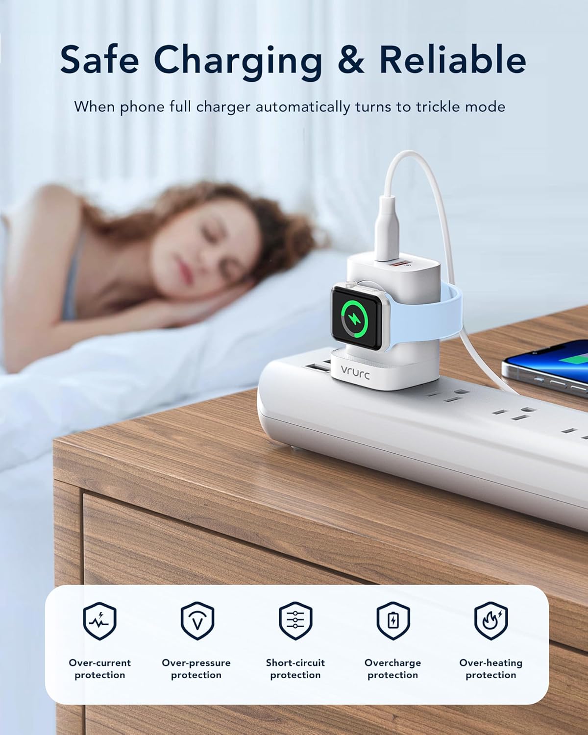 VRURC for Apple Watch Charger, Wireless Magnetic Portable iWatch Charger, PD 20W 3-in-1 Travel