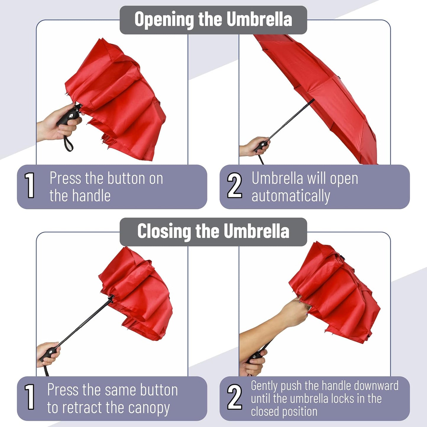 Mr. Pen- Windproof Travel Umbrella, Automatic Umbrellas for Rain, Compact