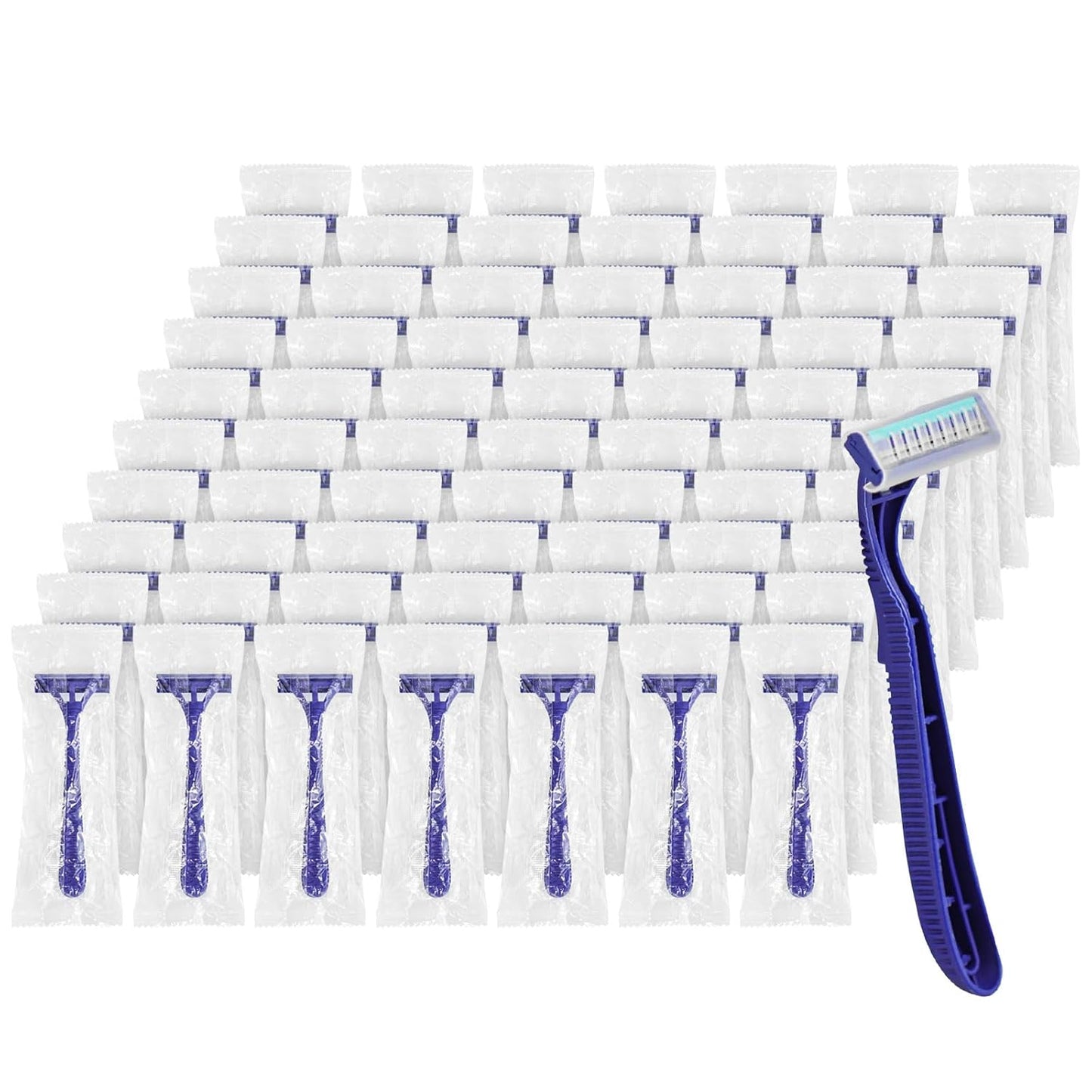 Disposable Razors, Bulk Razors With Knife Caps, Individually Packaged, Razors In Bulk Suitable For Hotels, Shelters, Homeless People, Nursing Homes, Charities, Churches (100-PACK)
