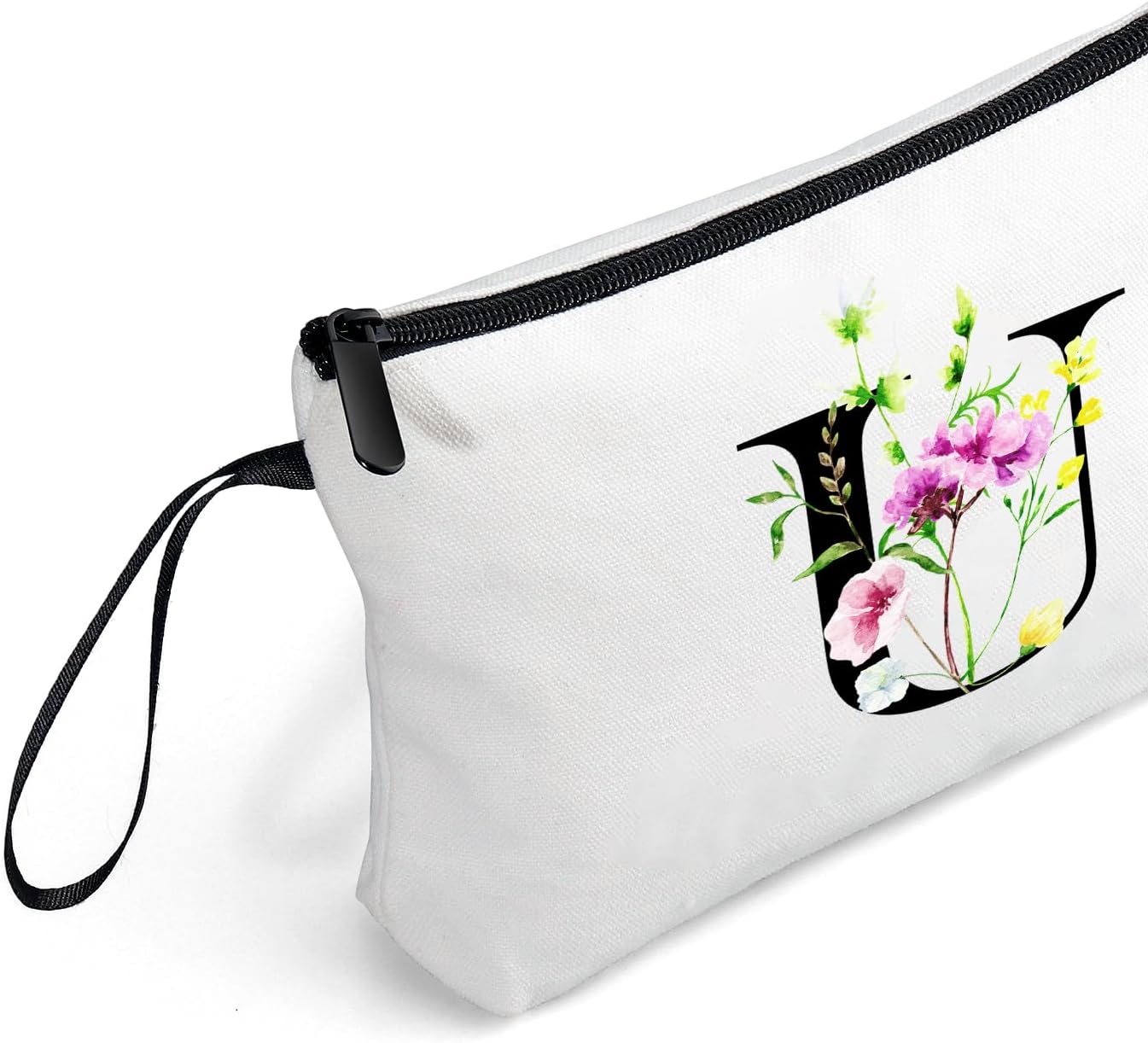 SEAMOON Birthday Bridal Shower Unique Initial Gifts for Women Mom Sister Daughter Friend Bff Personalized Travel Makeup Cosmetic Bag with Mirror Valentines Mothers Day Christmas Graduation U