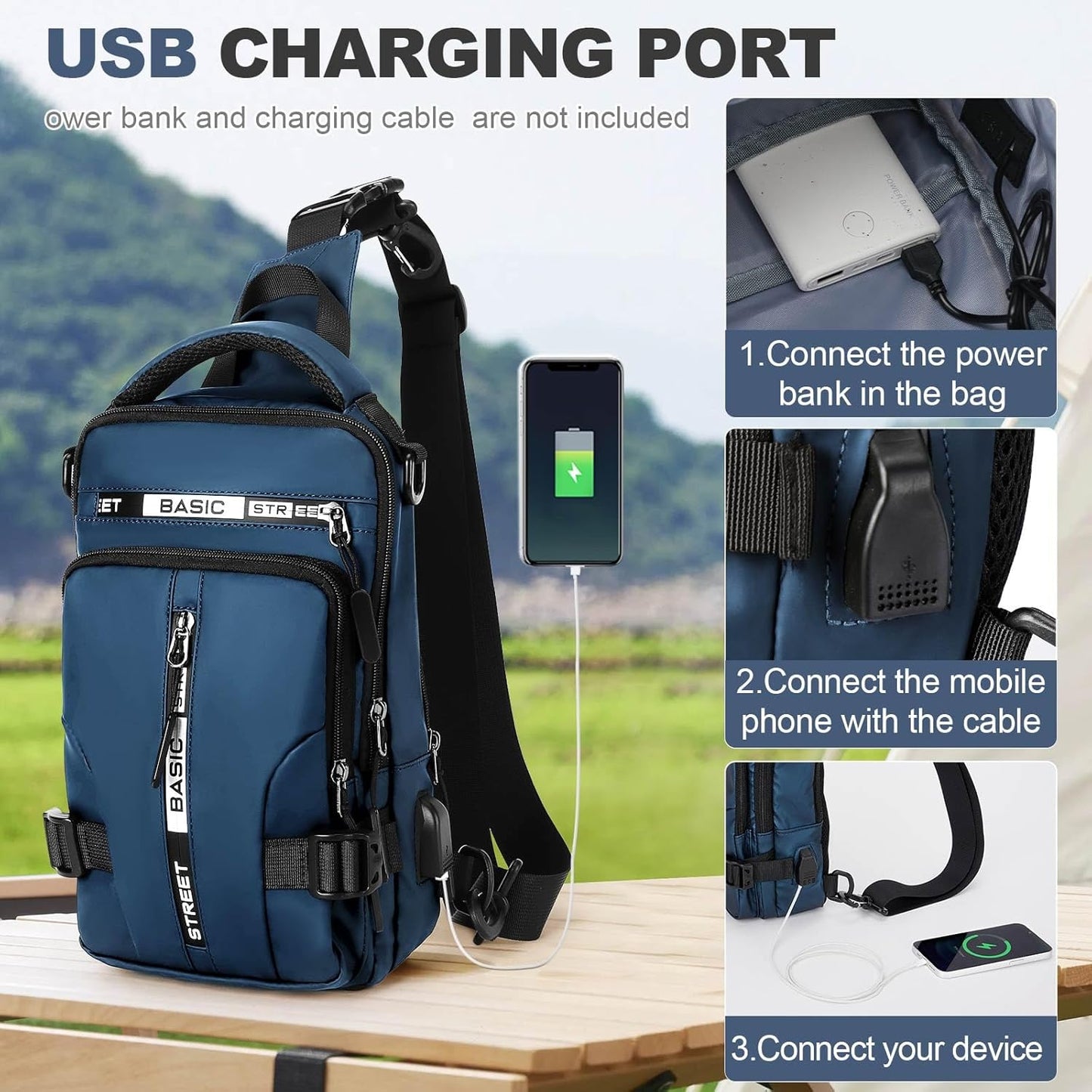 Mini Sling Bag for Men Women - Lightweight Crossbody Backpack, Multipurpose Shoulder Bag, Small