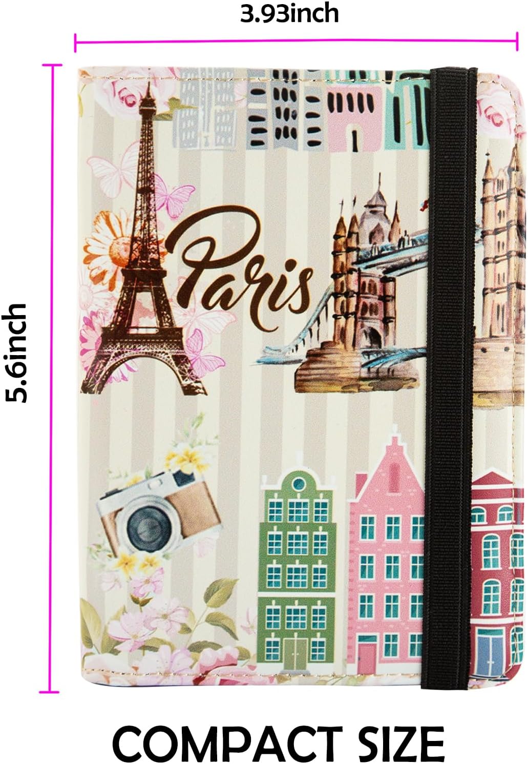 Passport and Vaccine Card Holder Combo,Passport Holder Wallet Rfid Blocking for Men Women Travel Document Holder Case Cover (Eiffel Tower)