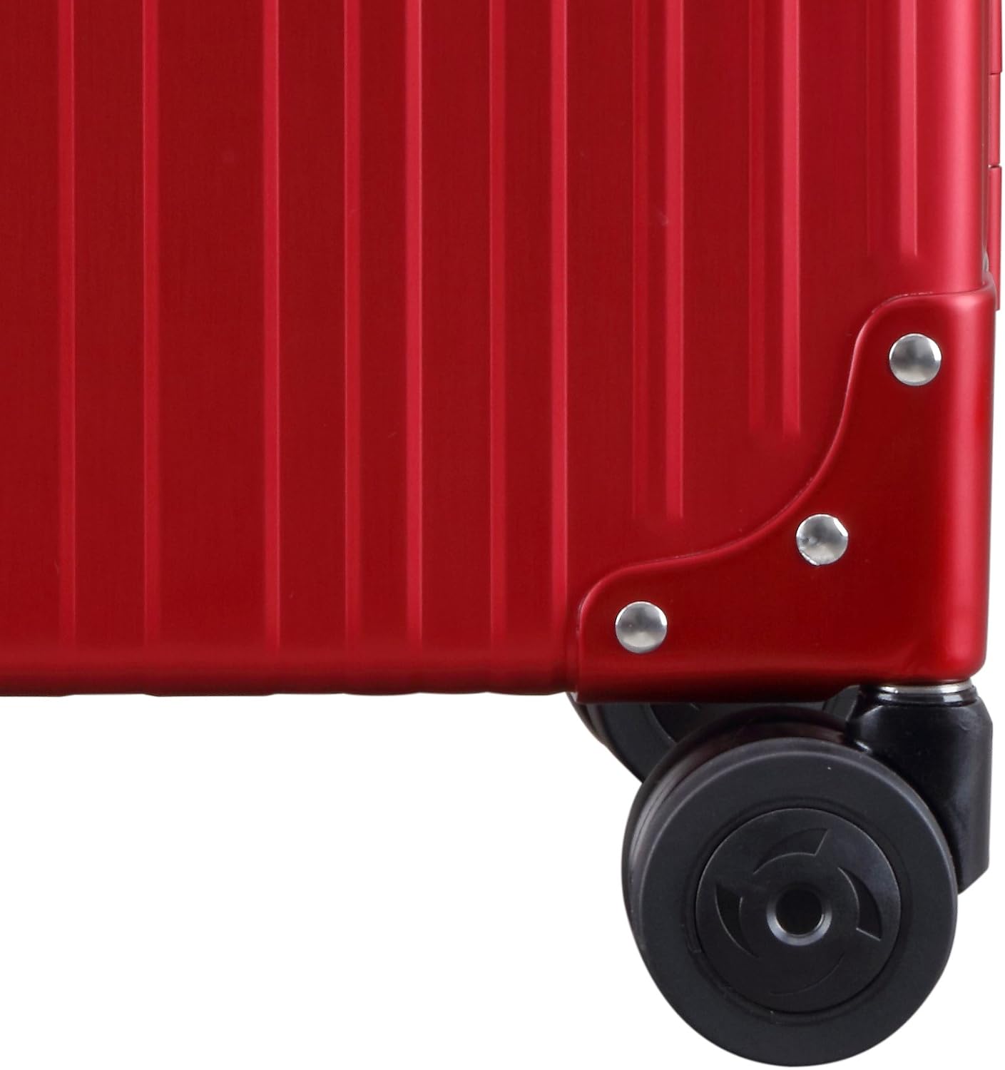 Aleon All Aluminum Lightweight 20" Business Laptop Briefcase - Vertical Open Carry-On, TSA Approved Suitcase, Four 360° spinner wheels, Compartment, Hard Side Cabin Bag for Travel & Business (Ruby)