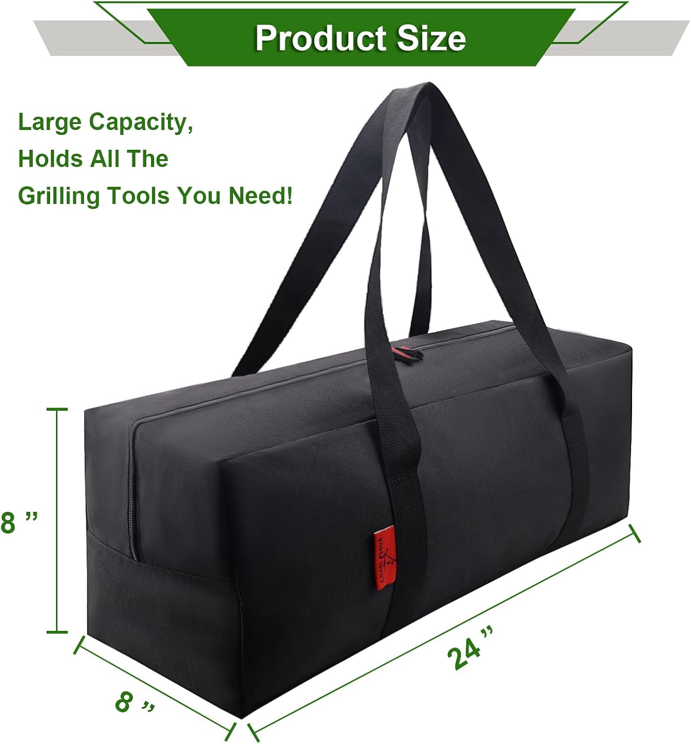Grill Tool Organizer Pro, BBQ Tool Storage Bag - 24" Heavy Duty Storage Bag, Double Layer 600D