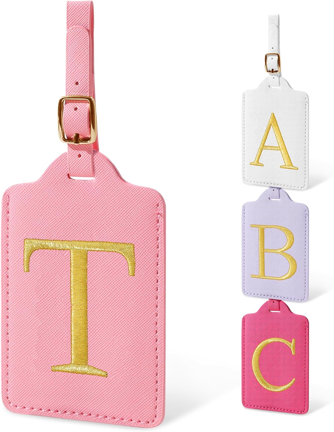 Initial Letter Luggage Tag for Suitcase, Cute Luggage Bag, Waterproof PU Leather Travel Luggage