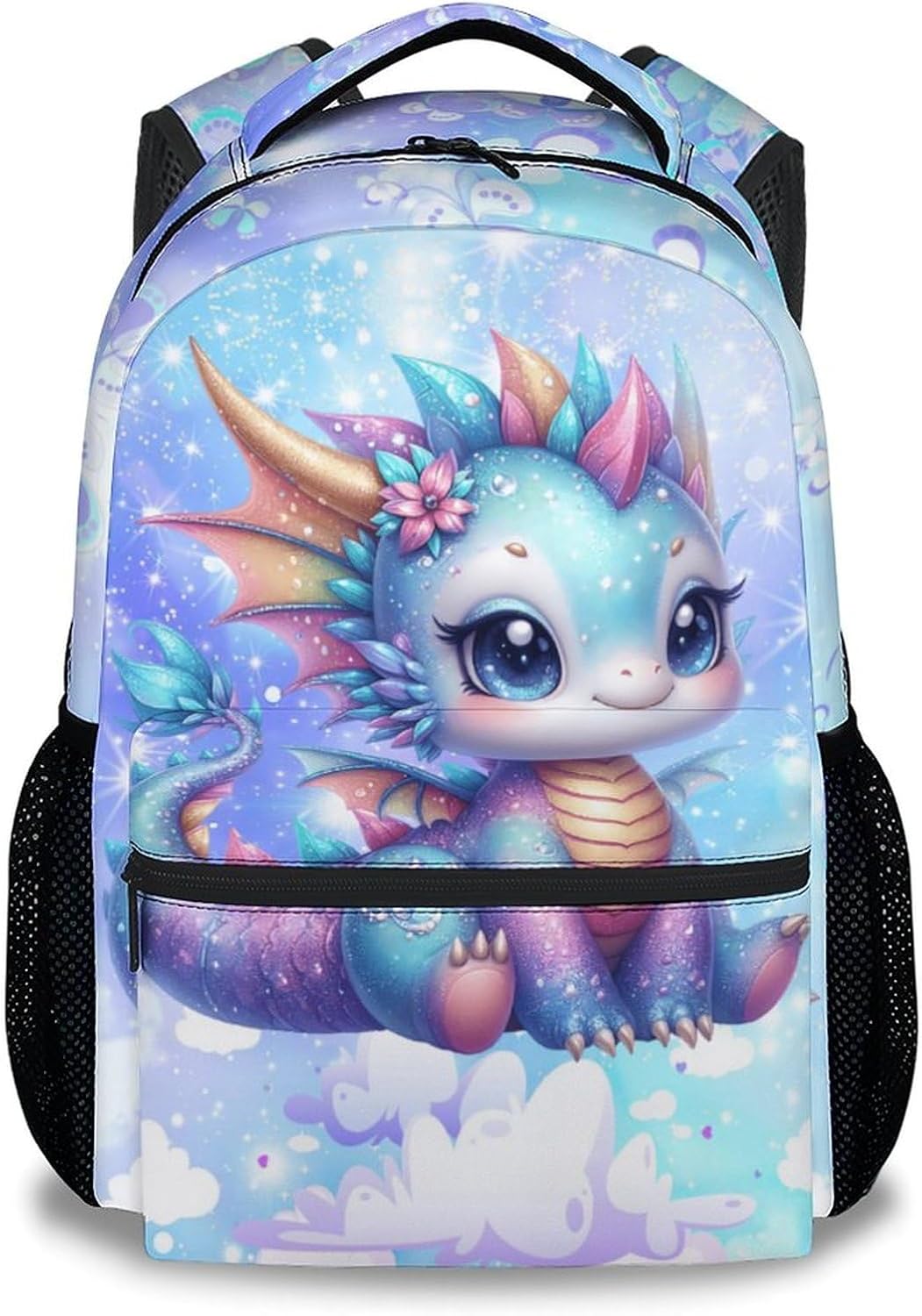 Girls Backpack - Cute School Bookbag - Dragon Backpack for Kids - Back to School Gifts for Child - 17 Inch Toddler Back Pack for Primary Preschool