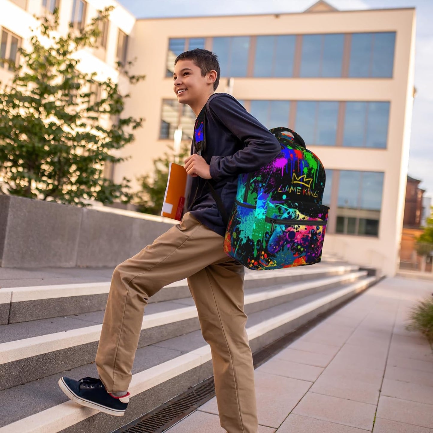 Graffiti Gamepad School Backpack For Boys Games Gaming Travel Boy Backpack For Kids Children Water Resistant Bags Bookbag Travel Hiking Camping Daypack back pack for Adults Teens Boys