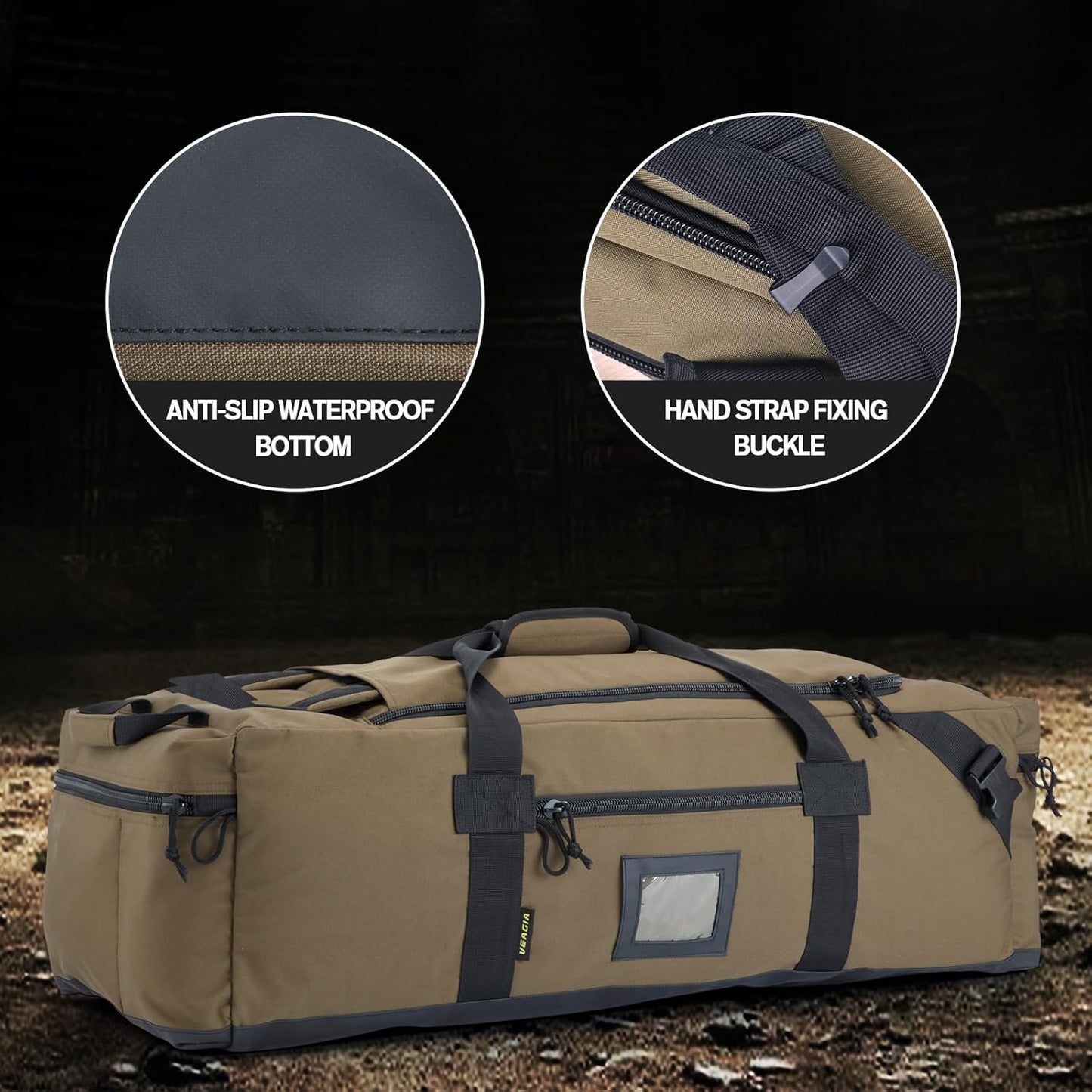 86l Large Duffel Bag For Travel, Gym & Sports - Water Repellent Polyester, Hidden Straps, Shoe