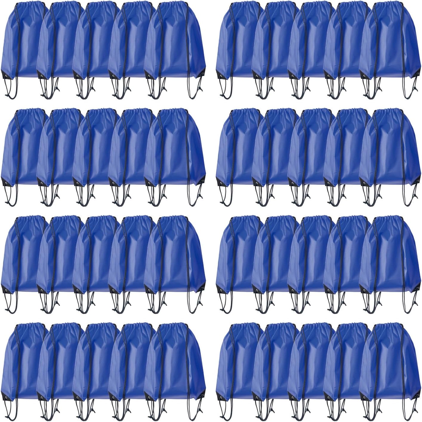 Drawstring Backpack Bulk 40Pcs Draw String Backpack Bags DIY Gym Sports Traveling Yoga Cinch Bag Sackpack Drawstring (royal blue bluenoye)