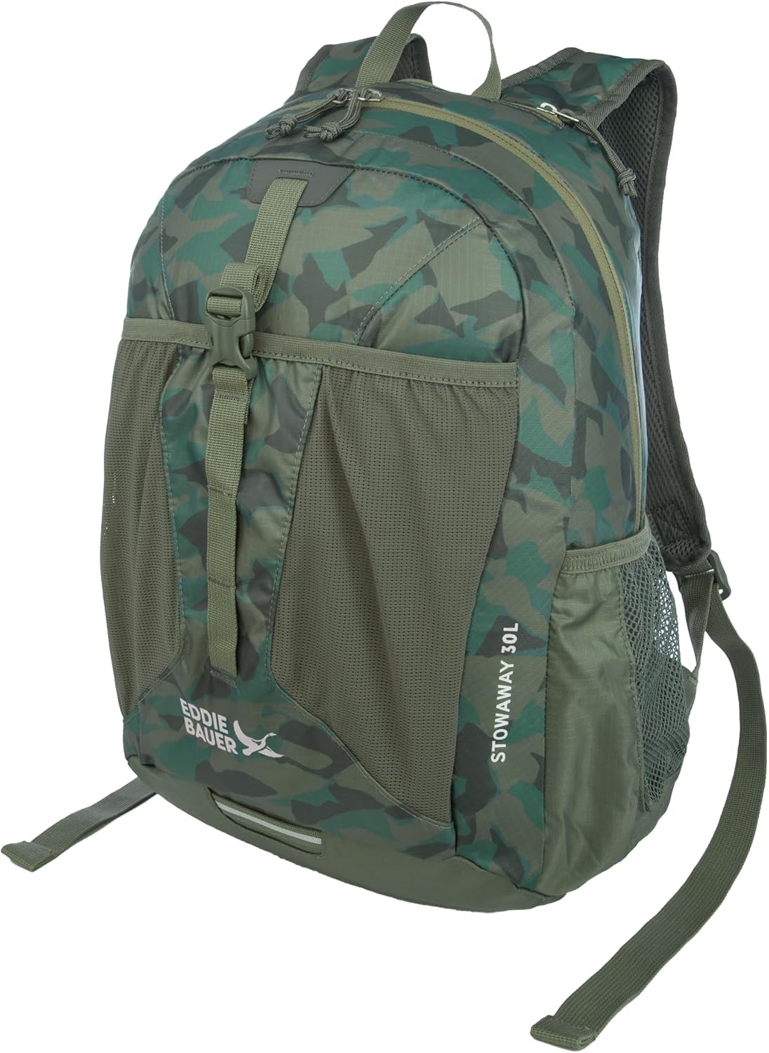 Eddie Bauer Stowaway Packable Backpack-Made from Ripstop Polyester, Sprig, 30L