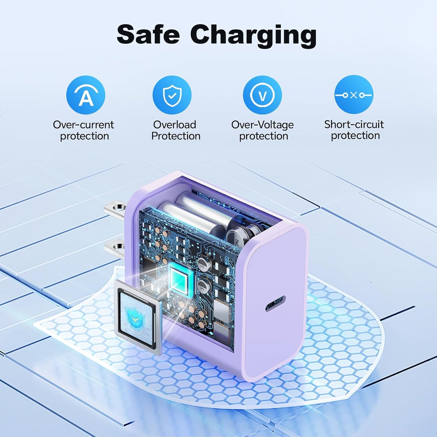Compatible with iPhone17 16 15 Charger Fast Charging, 3 Pack 20W USB C Colorful Charger Block with 10 FT USB-C to C Cable Compatible with iPhone 17 16 15 Pro/Plus/Pro Max,Pad Pro 12.9/11 inch