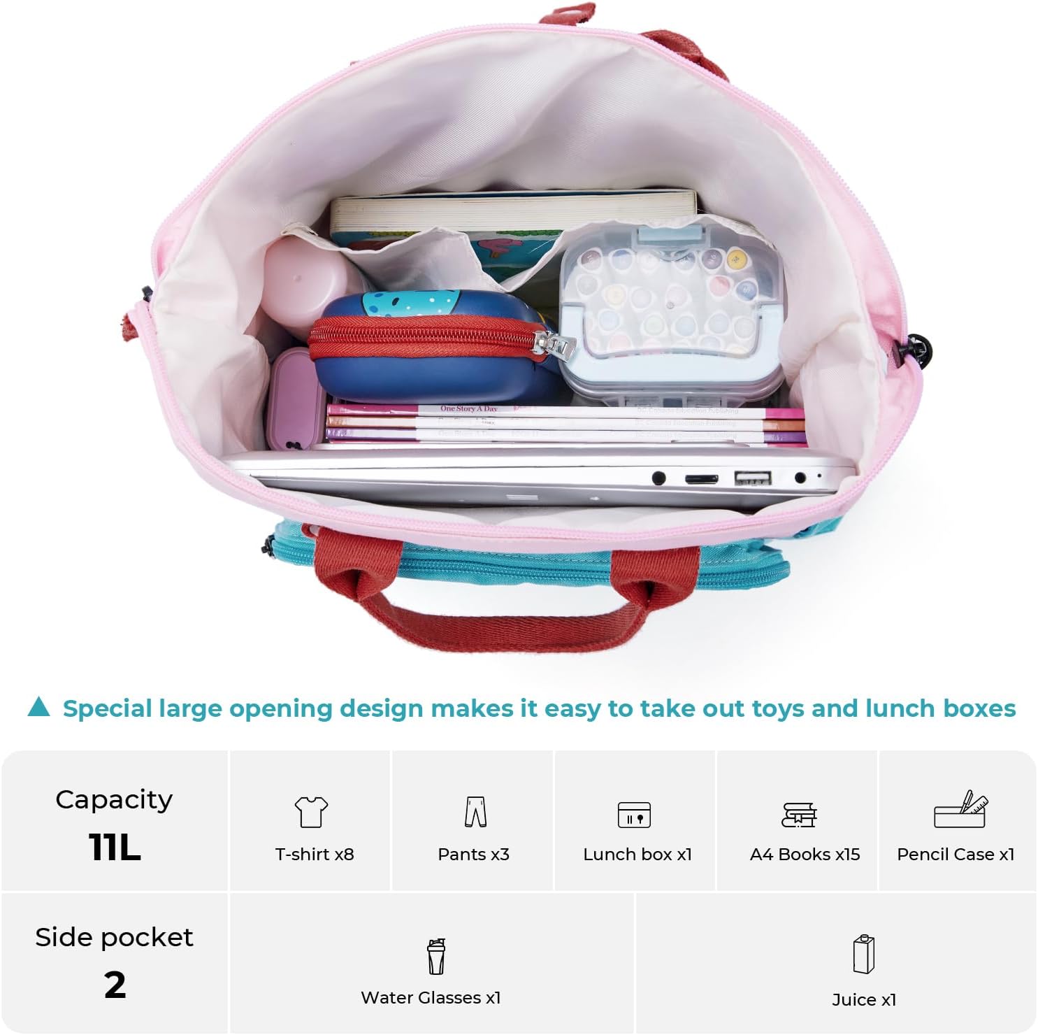 CLUCI Toddler Backpack, Multi Color, Unisex, 11 x 4.5 x 13 Inch, 1 Liter, Preschool Kindergarten