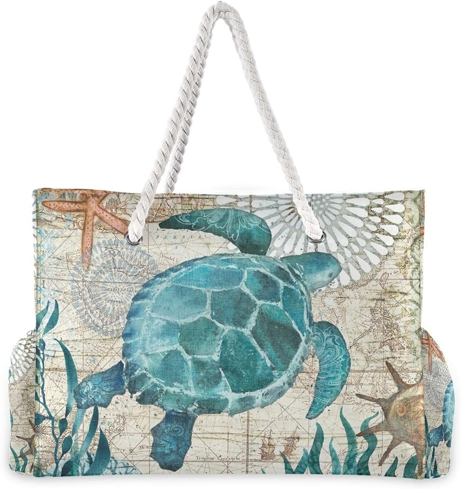 senya Large Beach Shoulder Bags Canvas Tote Water Resistant for Gym Travel Daily