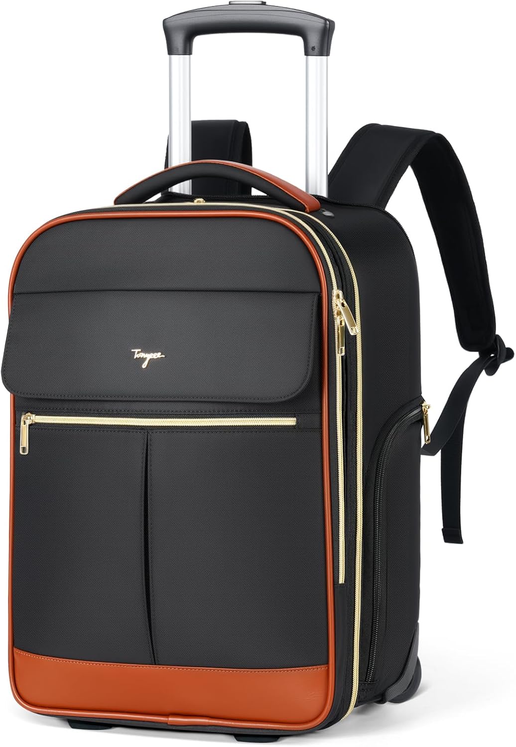 Rolling Backpack for Women, Large Travel Backpack with Wheels Carry on Flight Approved, 17 Inch Laptop Wheeled Roller Bag Suitcase Luggage for Work Bussiness Weekender (Black,L Underseat Size)
