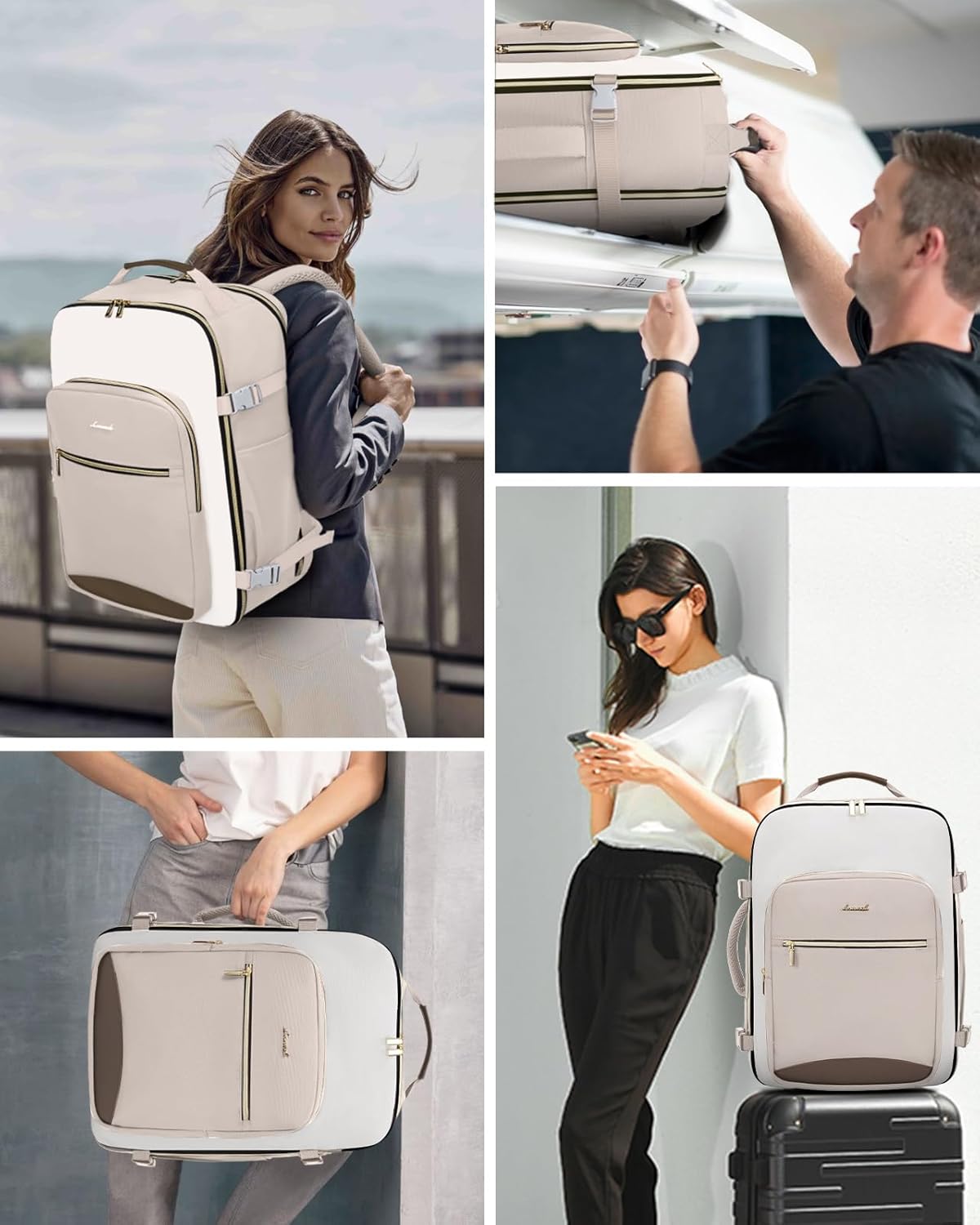 LOVEVOOK 50L Travel Backpack for Women & Men, Airline Approved Carry On Luggage with 3 Packing