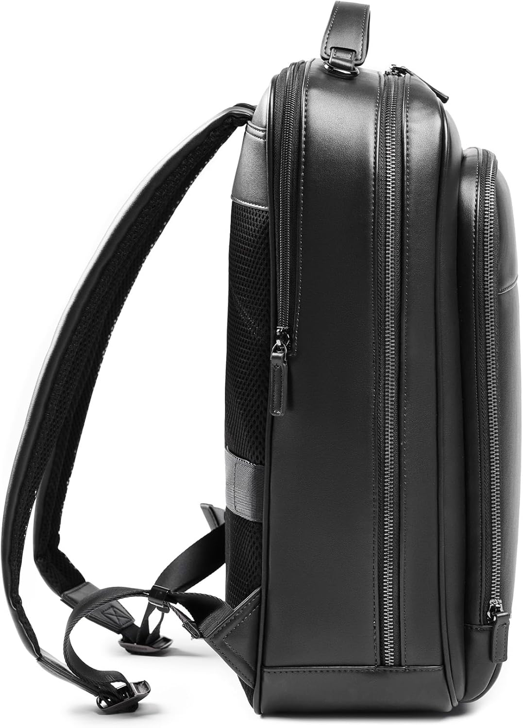Maverick & Co. Windsor Men’s Leather Laptop Backpack – Work, Travel, Tech, Business, Nylon, Stylish College Daypack (Black)