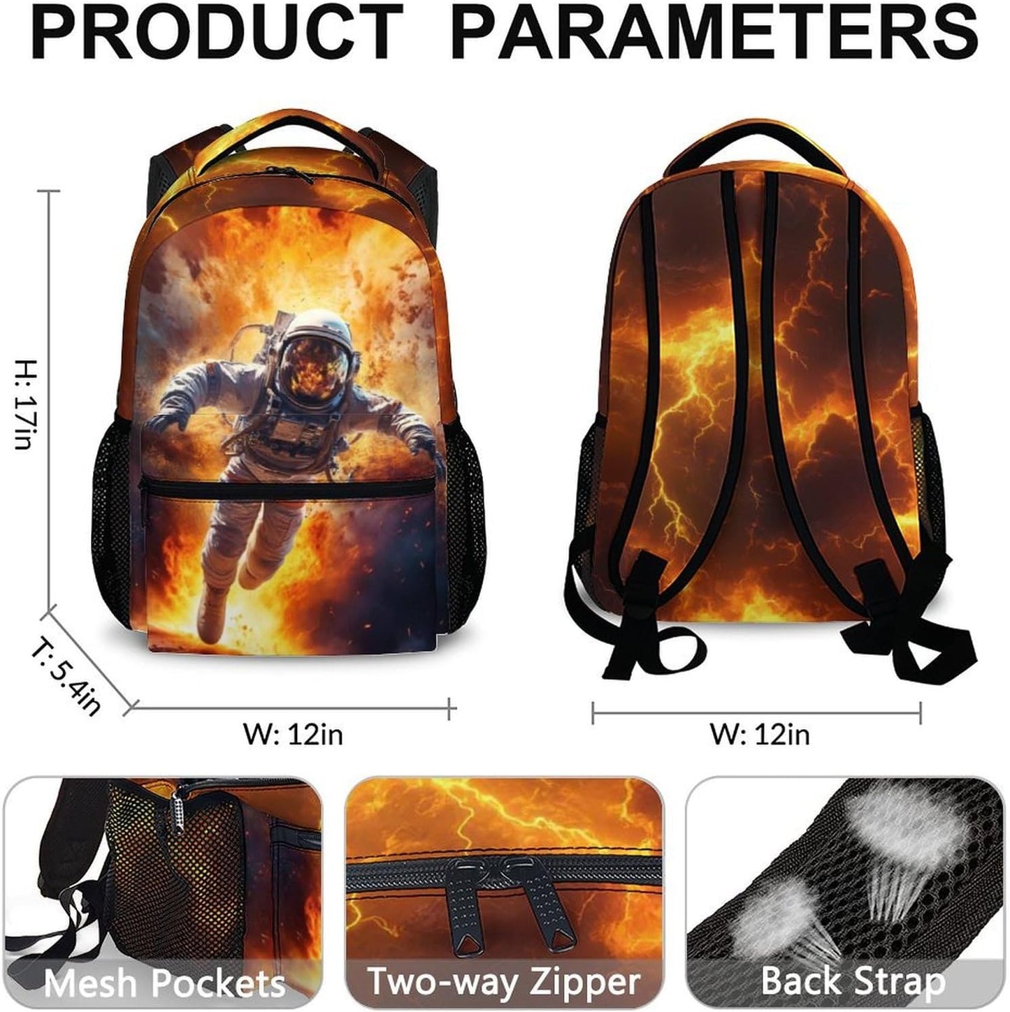 Kids Backpack for Gift, Cool Astronaut Schoolbag for Boys 3-8, Casual Backpacks for Preschool Elementary Kindergarten, Large Capacity Bookbag for Hiking Vacation Travel School