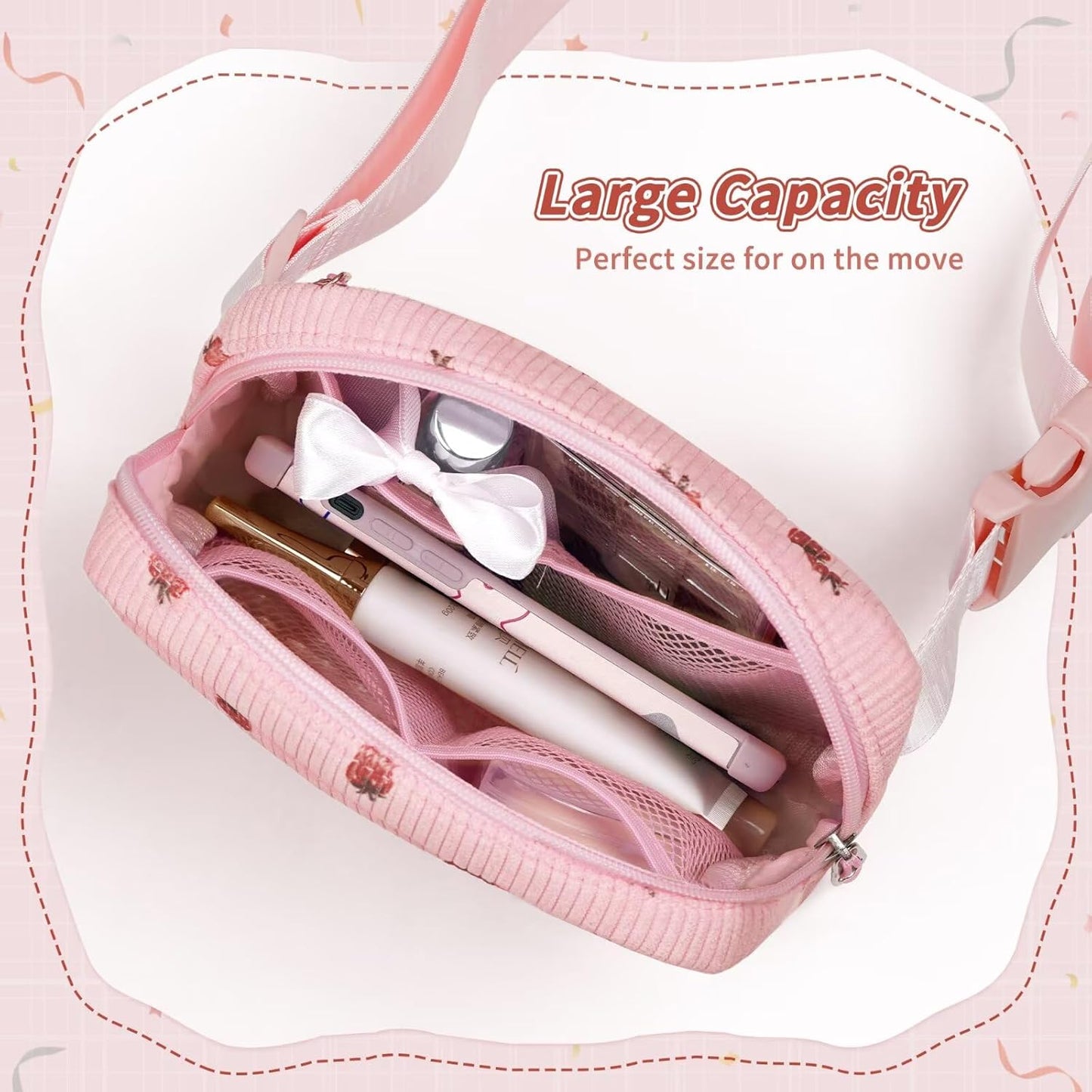 YOOLIFE Strawberry Fanny Pack for Girls - Purse for Teen Girls Kids Belt Bag Crossbody Bag Fashion Waist Pack, 4 5 6 7 8 9 10 11 12 Year Old Girl Gifts (Pink)