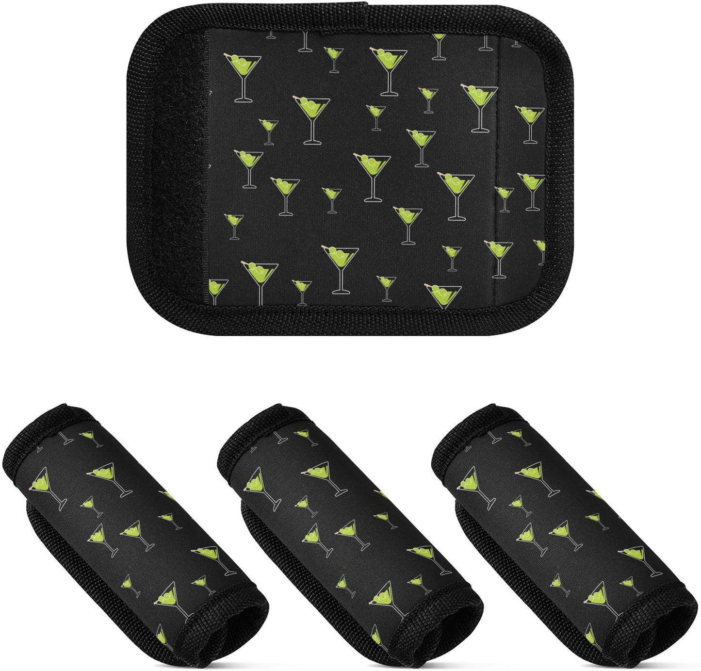 Martini Glass 2 Pack Luggage Handle Wrap for Suitcase Luggage Identifier Travel Tags Handle Protection Sleeve Cover