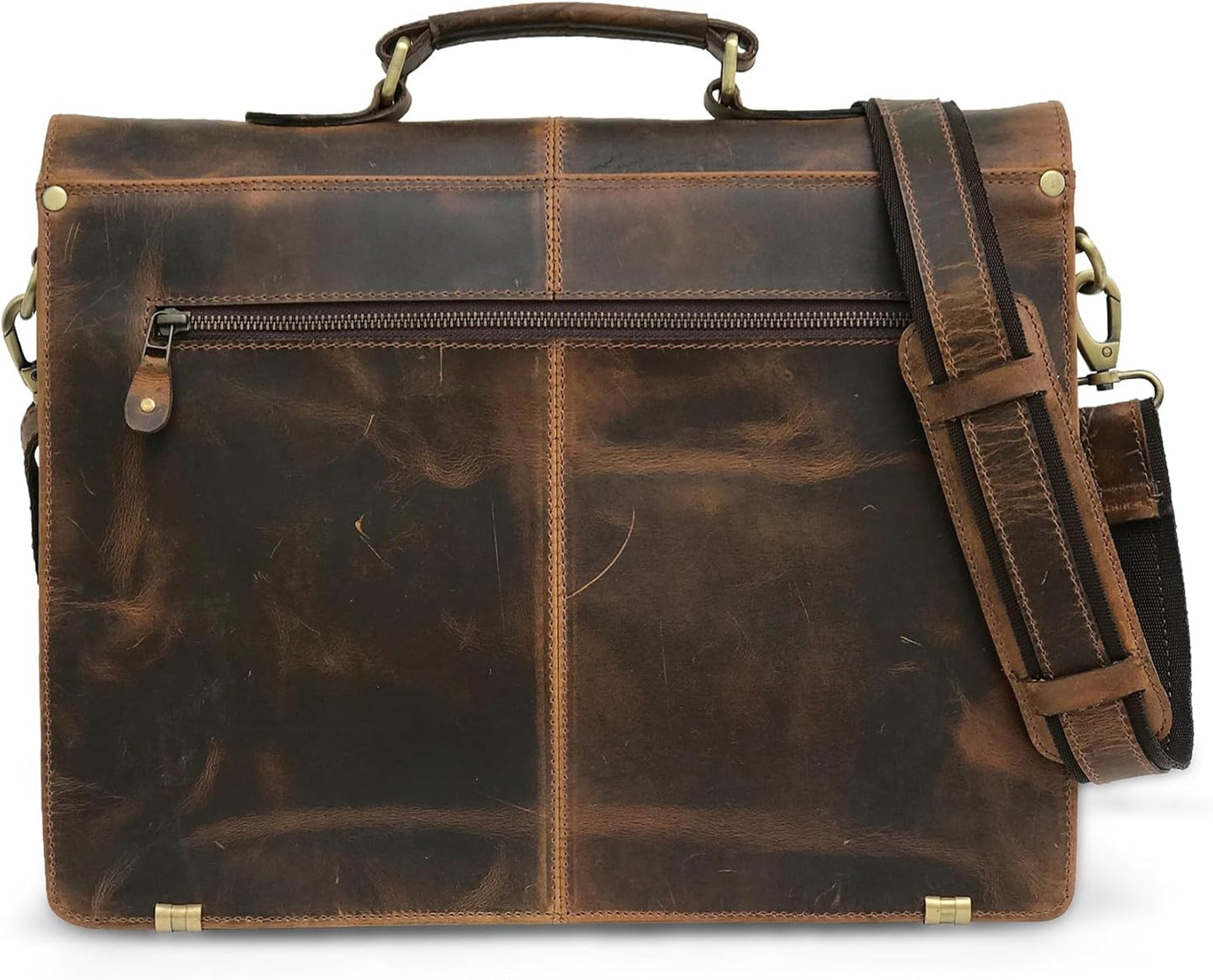 VANSI Leather Laptop Bag Brief Case cross Body Messenger Bag Office Bag For Men and Women 16"