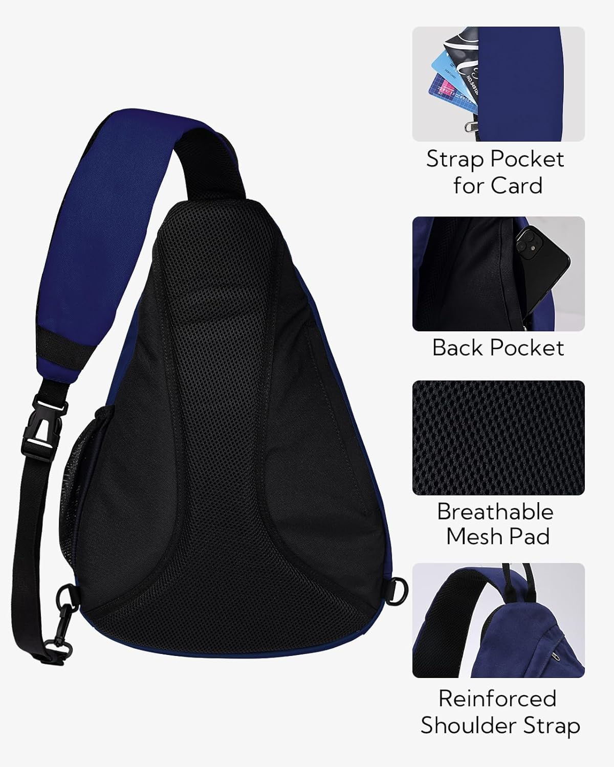 WATERFLY Sling Bag Crossbody Backpack: Over Shoulder Daypack Casual Cross Chest Side Pack (Large