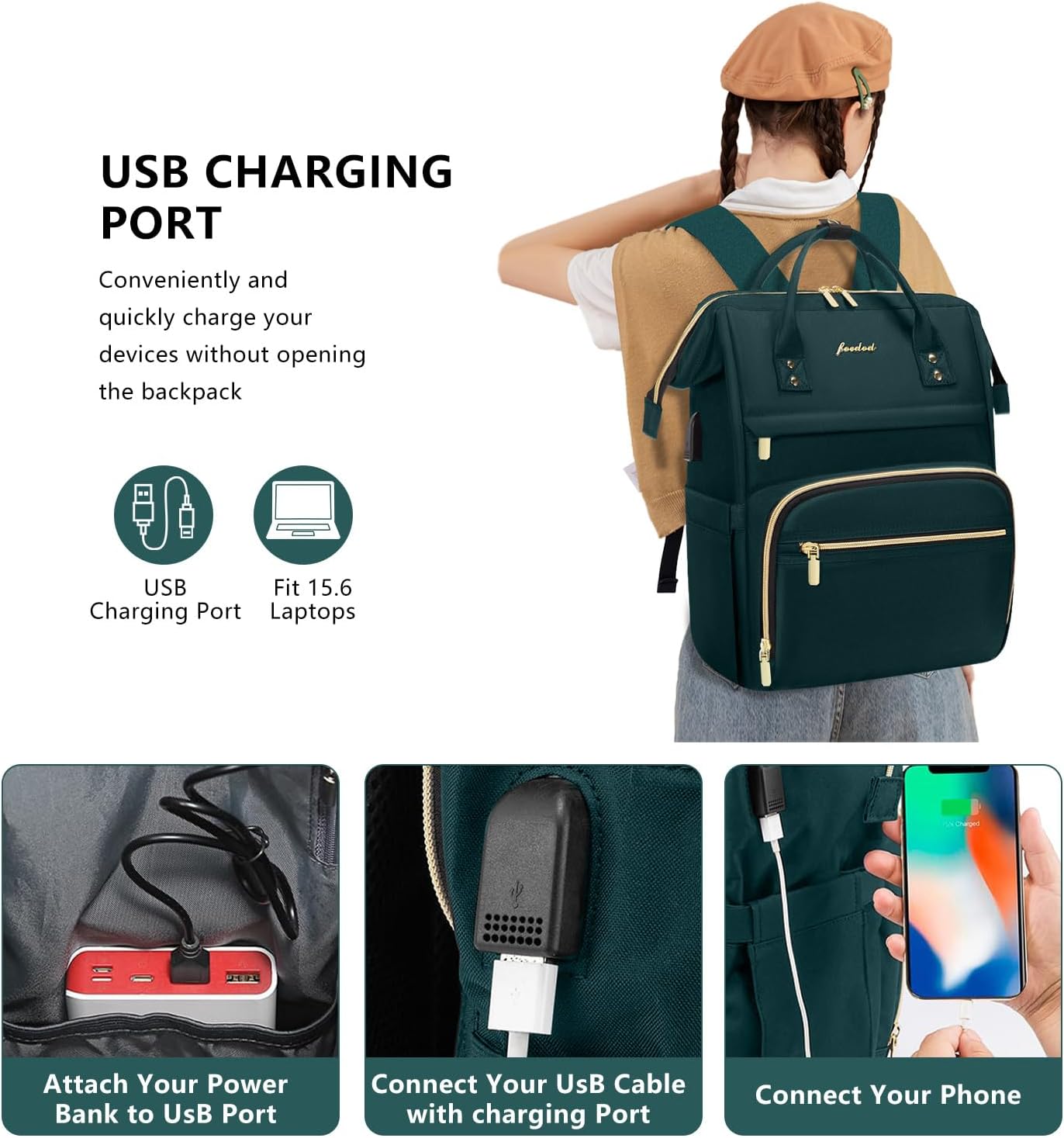 Laptop Backpack for Women Work Bags - 15.6 Inch Professional Womens Travel Backpack Purse Computer