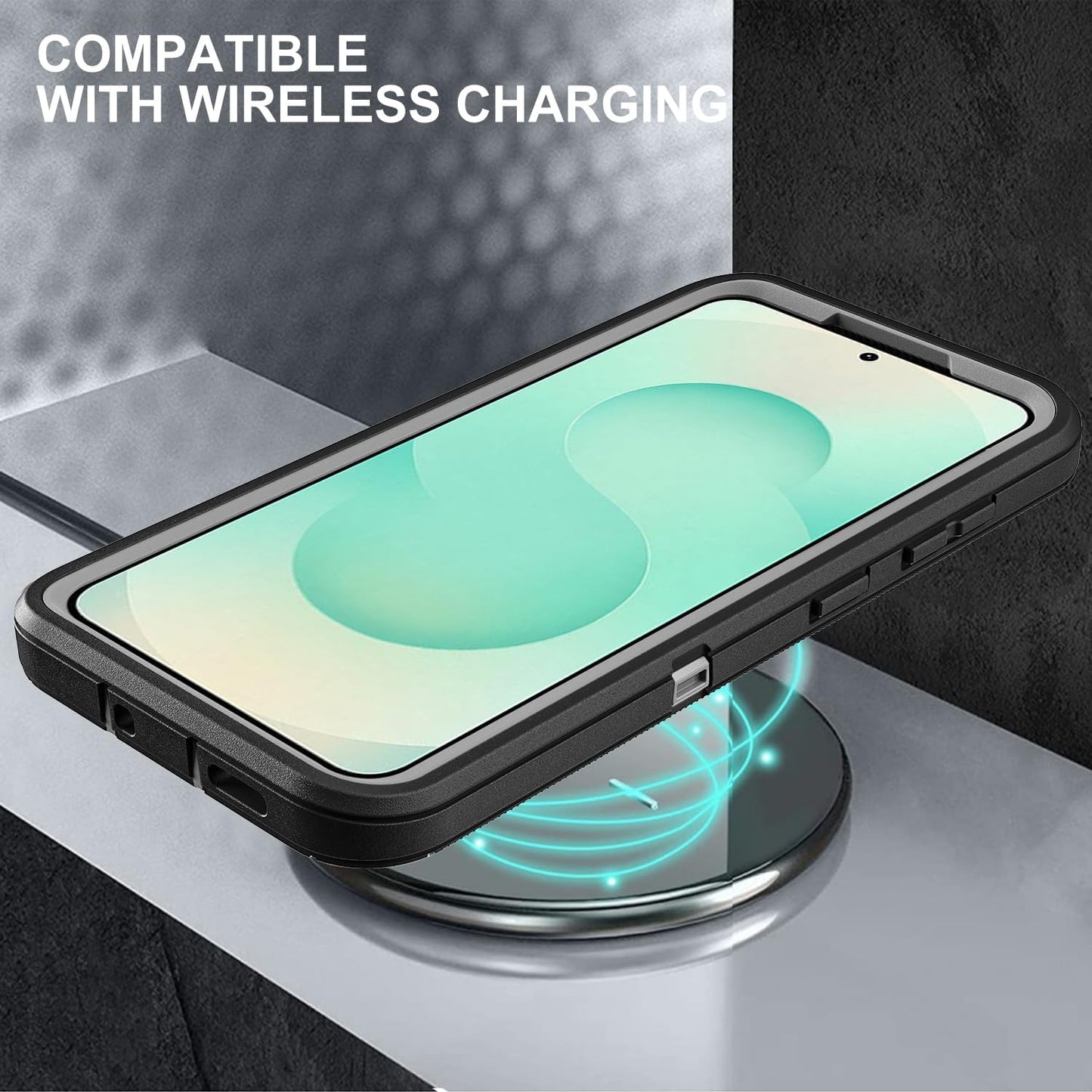 for Samsung Galaxy S25 Plus Case, Military Grade 3 in 1 Heavy Duty Shockproof/Drop Proof/Dust Proof Case with 2Pcs Tempered Glass Screen Protector & 1PcsCamera Lens Protector (Black/Grey)