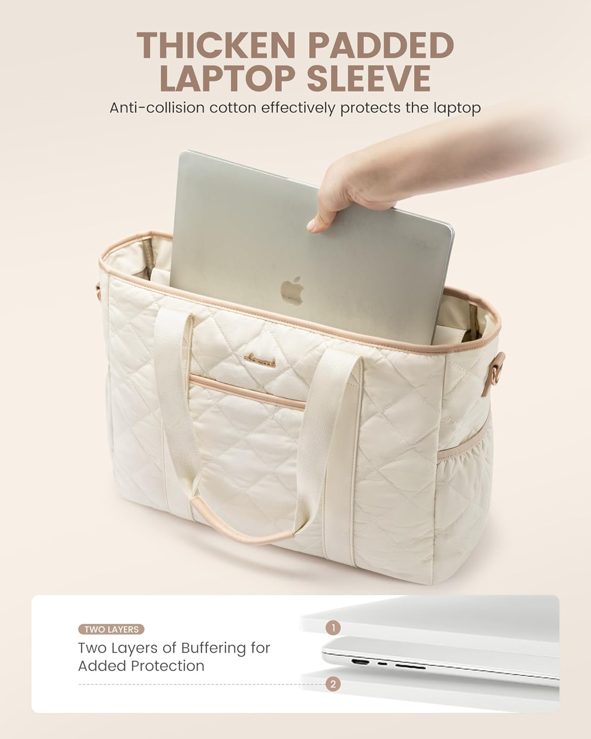 LOVEVOOK Tote Bag for Women, Puffer Work Tote Bag with Zipper, Quilted Nurse Teacher Shoulder for Daily,Travel,Gifts for Her
