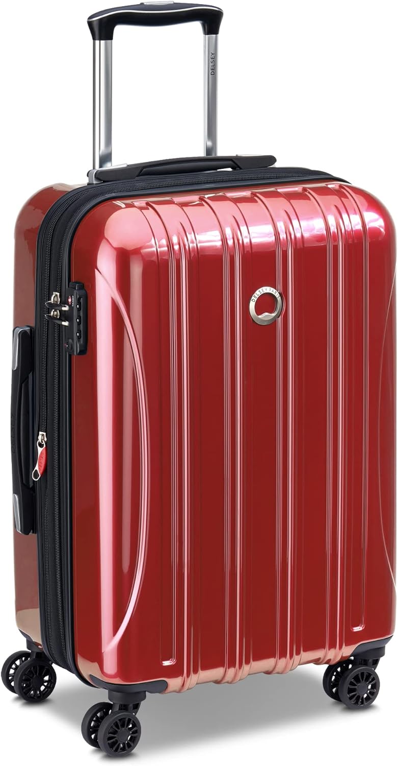 DELSEY PARIS Helium Aero Hardside Expandable Luggage with Spinner Wheels, Brick Red, 2-Piece Set