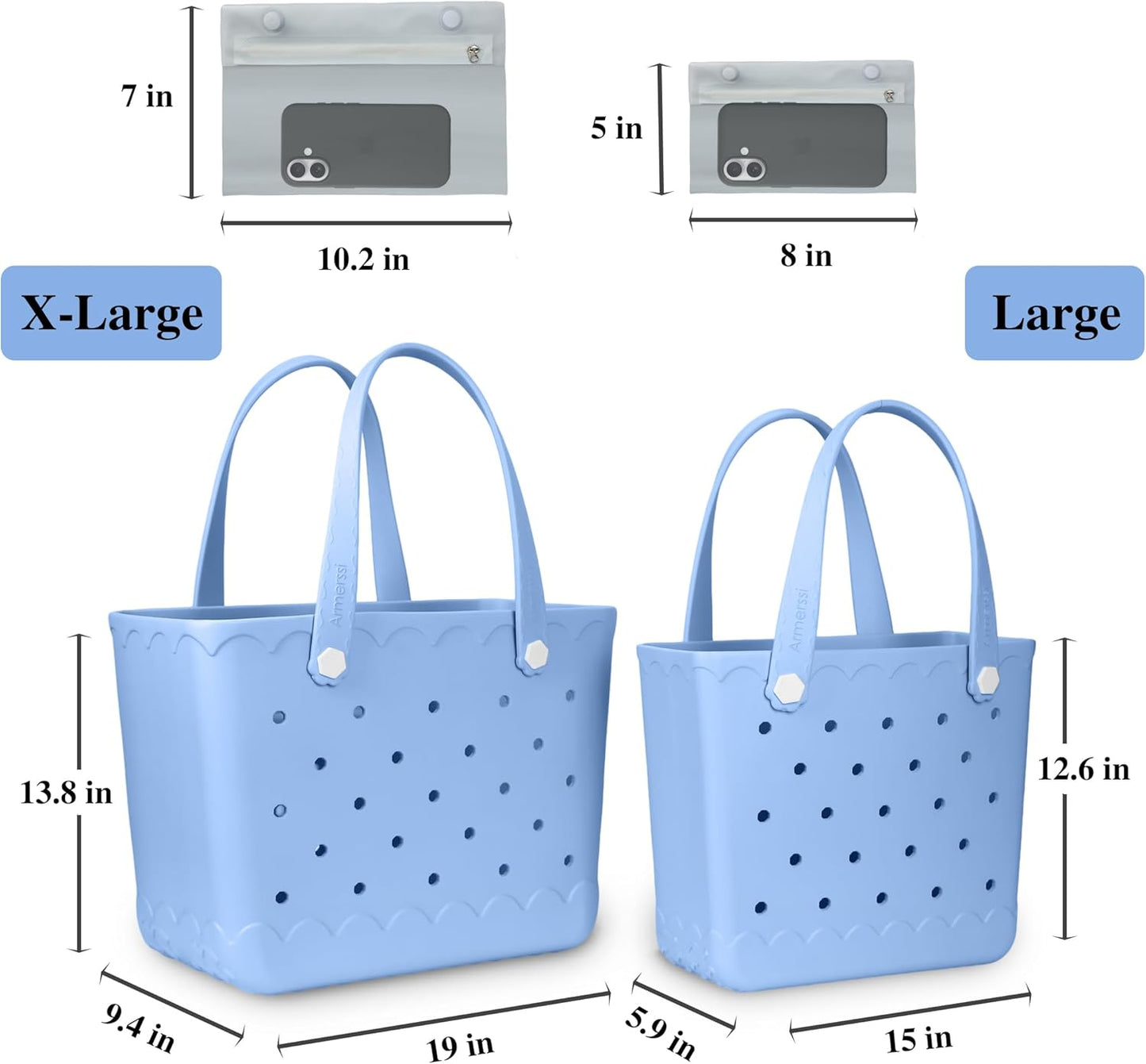Rubber Beach Bag Waterproof Durable Tote Bag for Beach Sports Pool Modern Rubber Tote