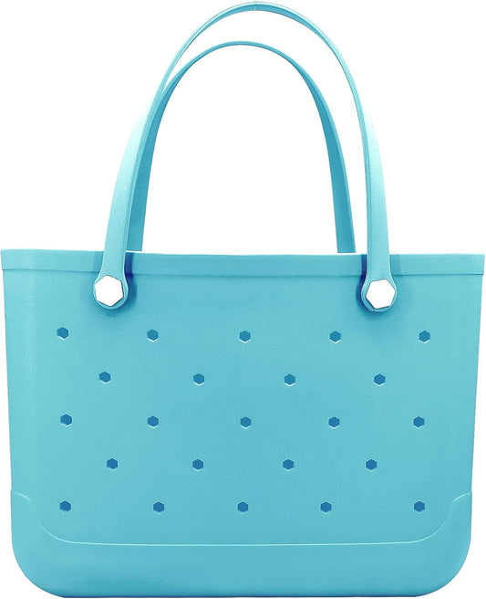 CXY Rubber Beach Bag, Waterproof Travel Tote bag for Women Outdoor Summer Beach Tote Washable Bag Open Handbag for Daily