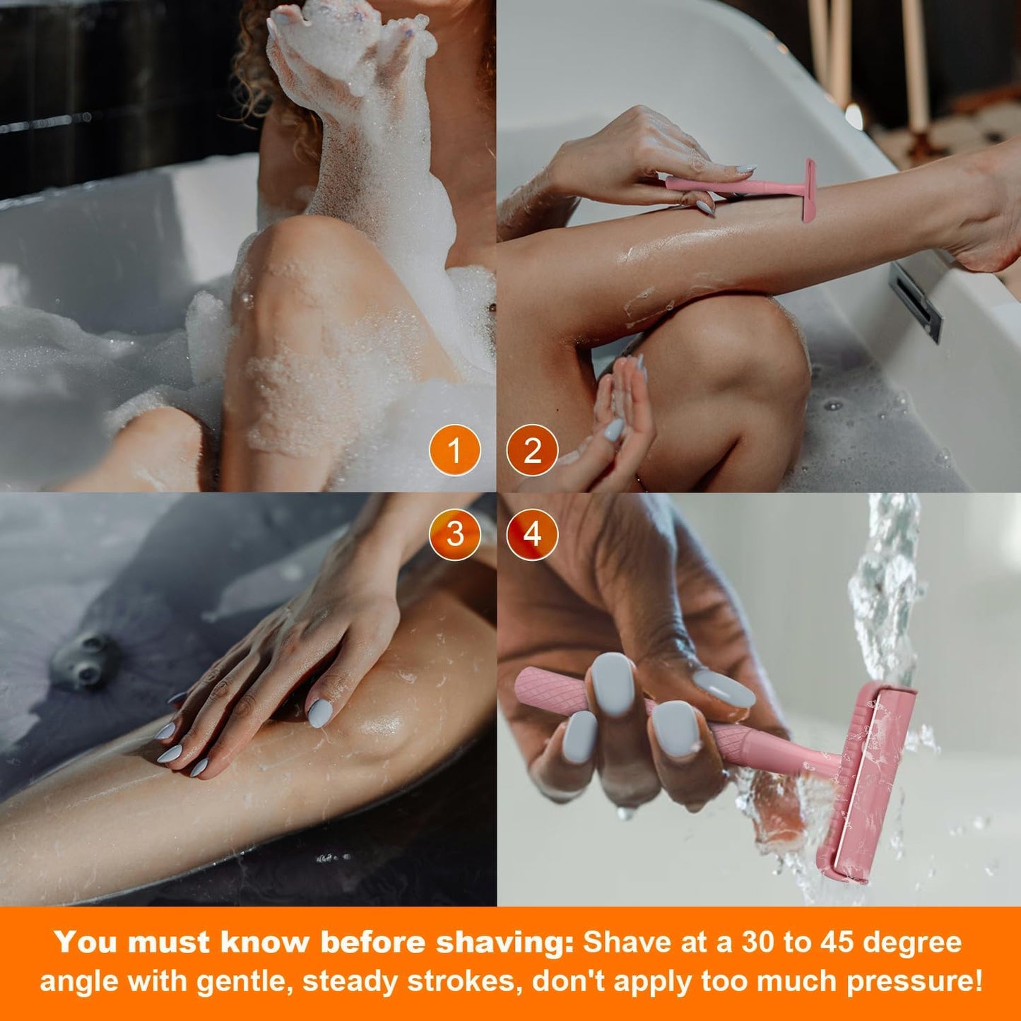 Cherry Pink Safety Razor - Single Blade Razors for Women - Reusable Metal Razor, with 5 Stainless Steel Double Edge Blades, Smooth Close Shave, Sustainable, Plastic Free