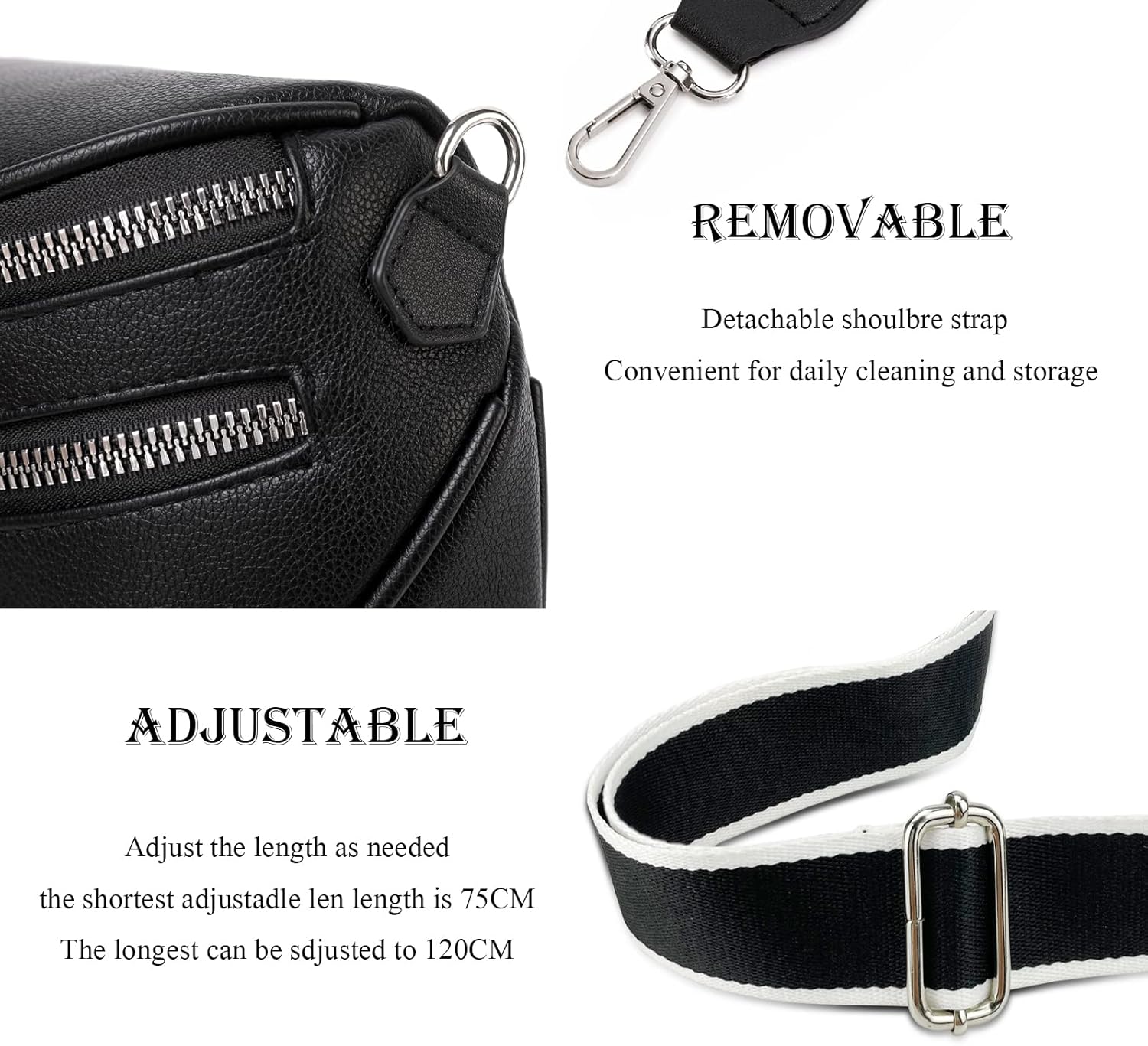 Fanny Pack Crossbody Bags for Women Men - Small Cross Body Bag Purses PU leather Belt Bag - Fashion