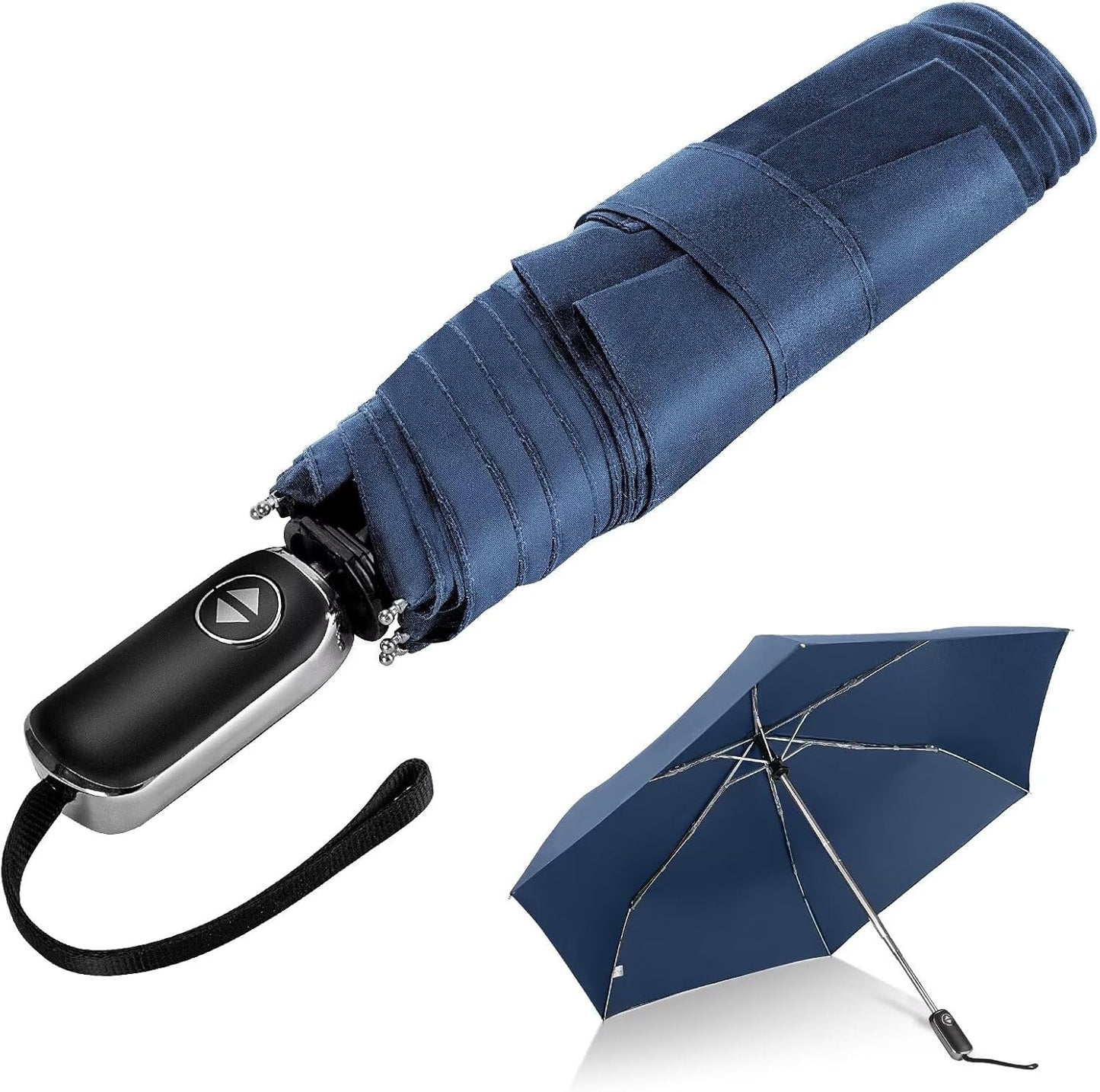 LEAGERA Compact Travel Umbrella for Purse - Flat Handle, Waterproof for Light Rain