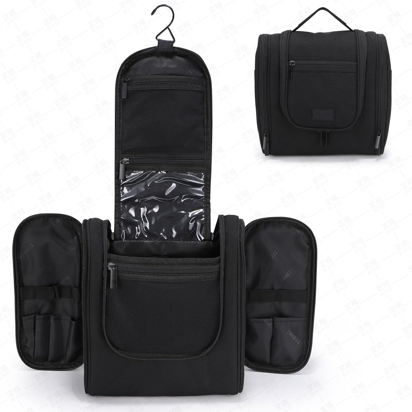 Hanging Toiletry Bag with Hook, Travel Cosmetic Makeup Bag Organizer for Accessories, Shampoo