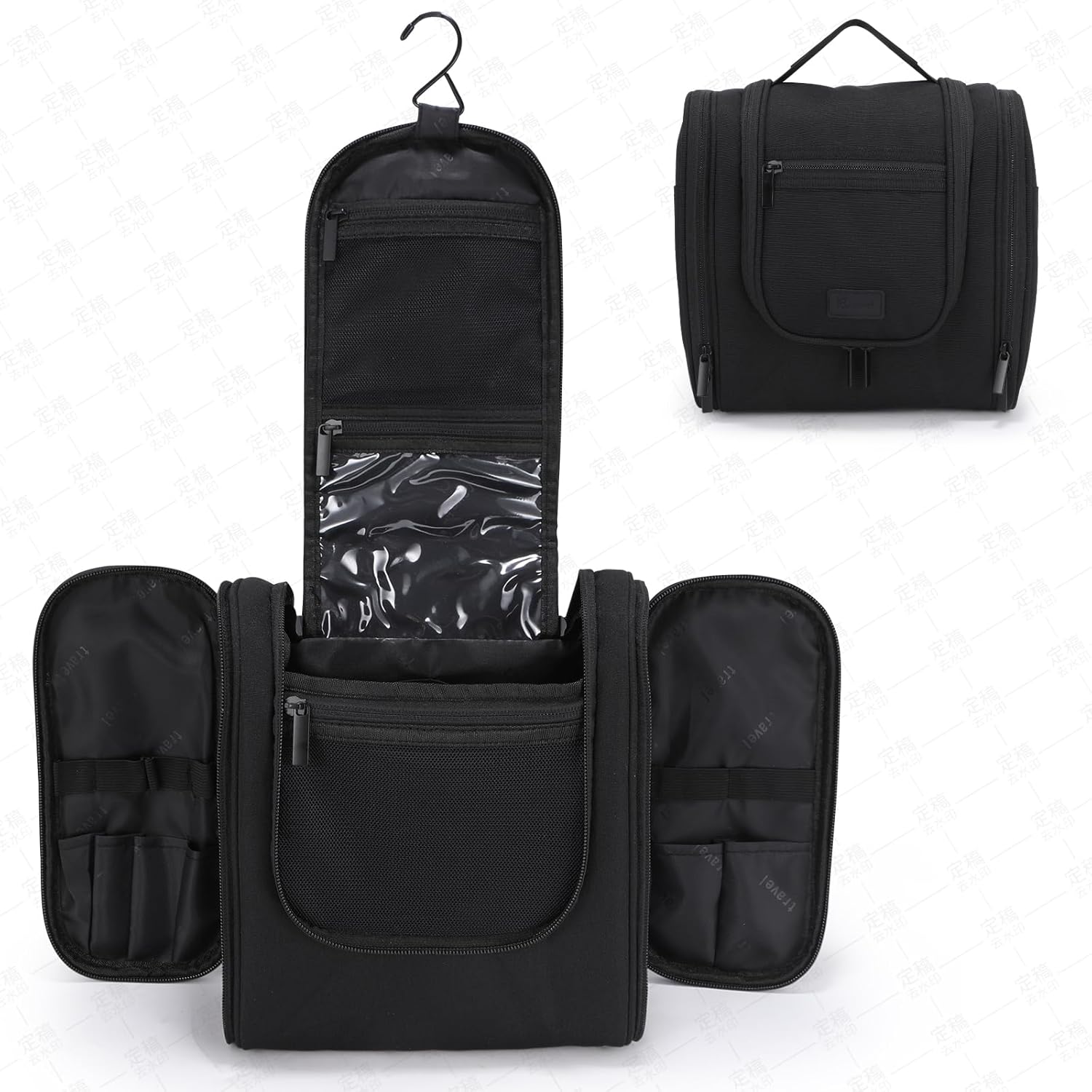 Hanging Toiletry Bag with Hook, Travel Cosmetic Makeup Bag Organizer for Accessories, Shampoo