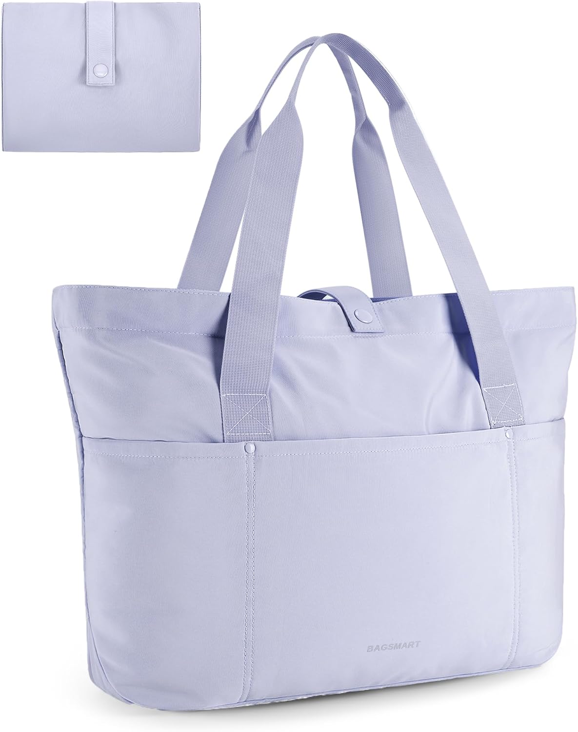 BAGSMART Tote Bag for Women, Foldable Tote Bag With Zipper Travel Large Shoulder Bag Handbag for