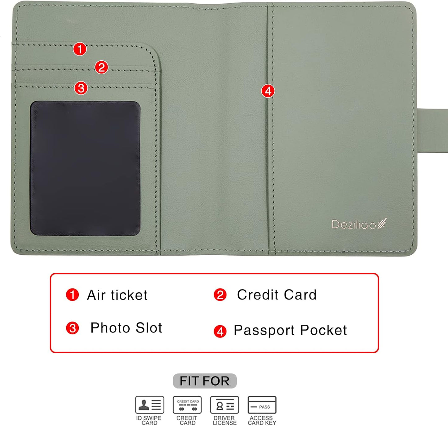 Deziliao Passport Holder,Passport Holder Card Slots, Passport and Vaccine Card Holder Combo, Cute