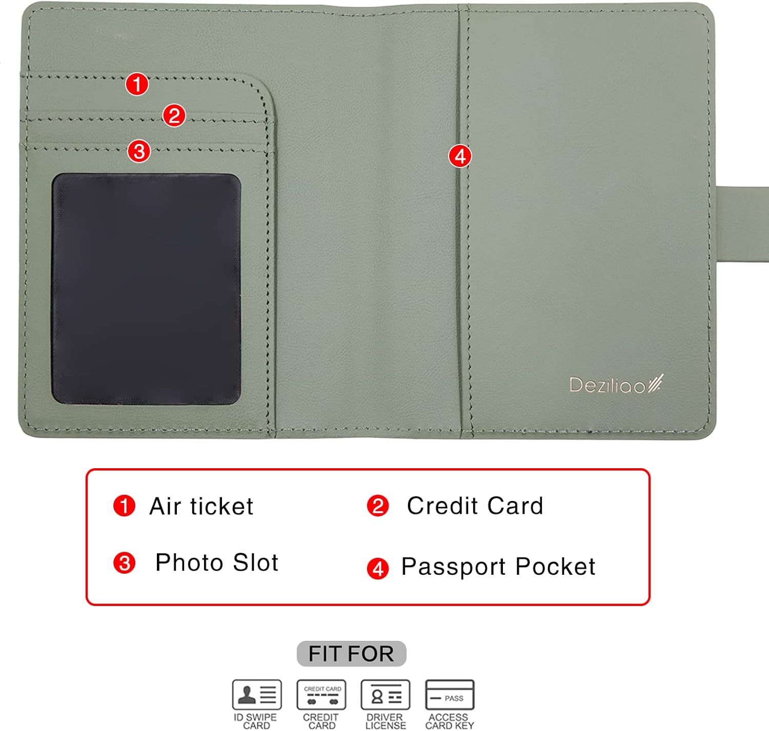 Deziliao Passport Holder,Passport Holder Card Slots, Passport and Vaccine Card Holder Combo, Cute