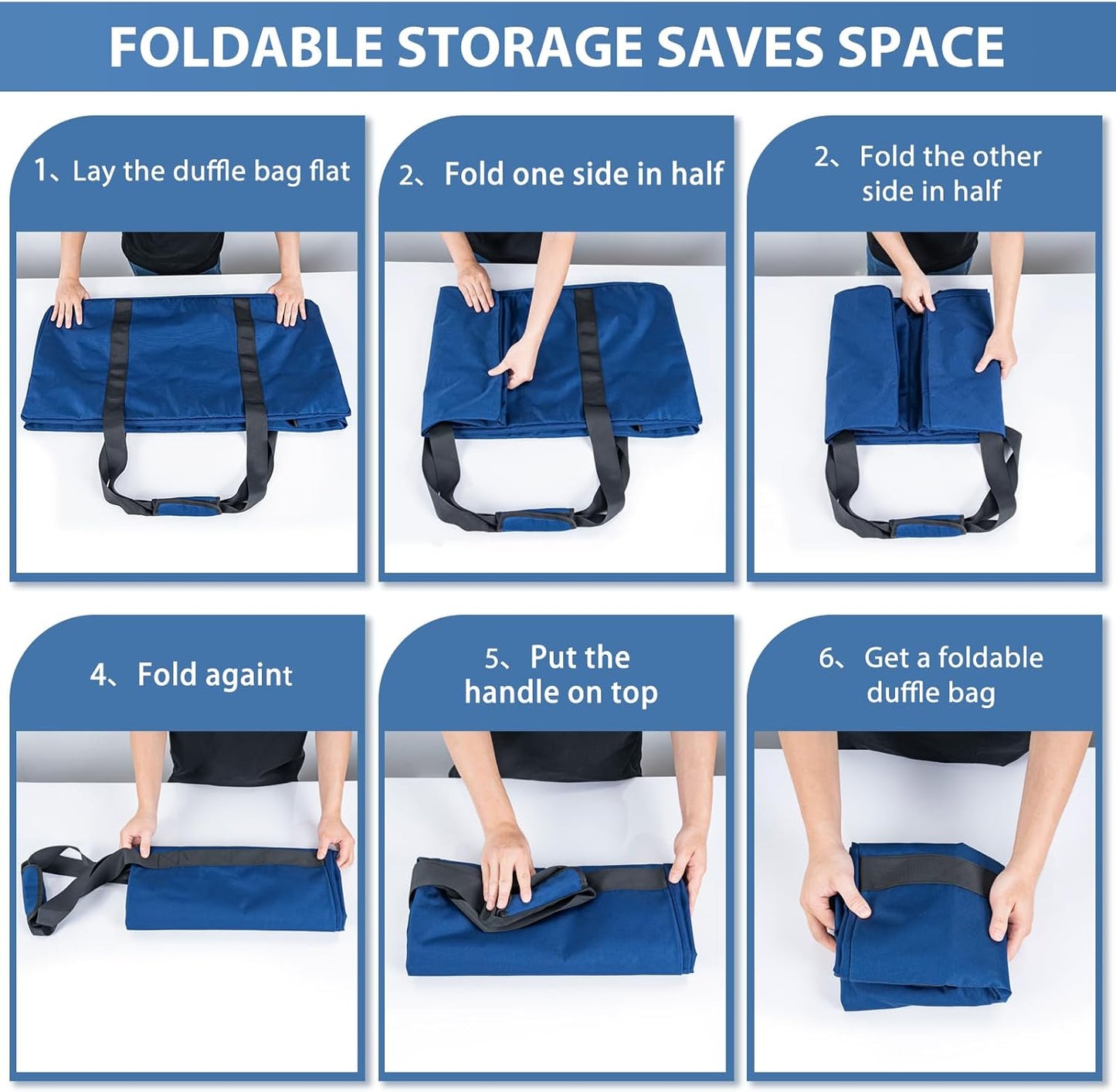 Large Travel Duffle Bag, 102L Gear Bag for Men and Women, Storage Bag Ideal for Overnight Camping and Weekend Getaways, Dark Blue