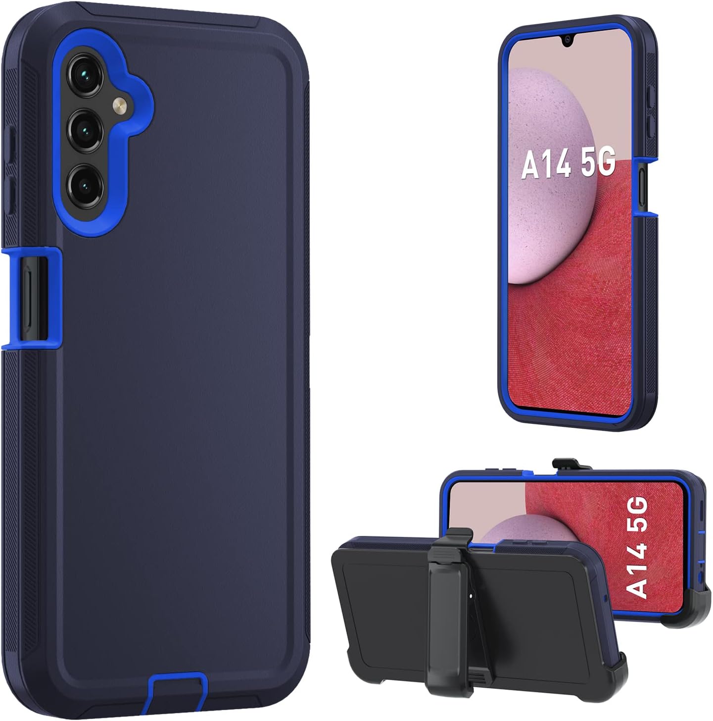 for Samsung Galaxy A14 5G case,A14 5G Heavy Duty case,[Military Grade Protective ][Shockproof] [Dropproof] [Dust-Proof], ONLY Fit Galaxy A14 5G Phone (Dark Blue)