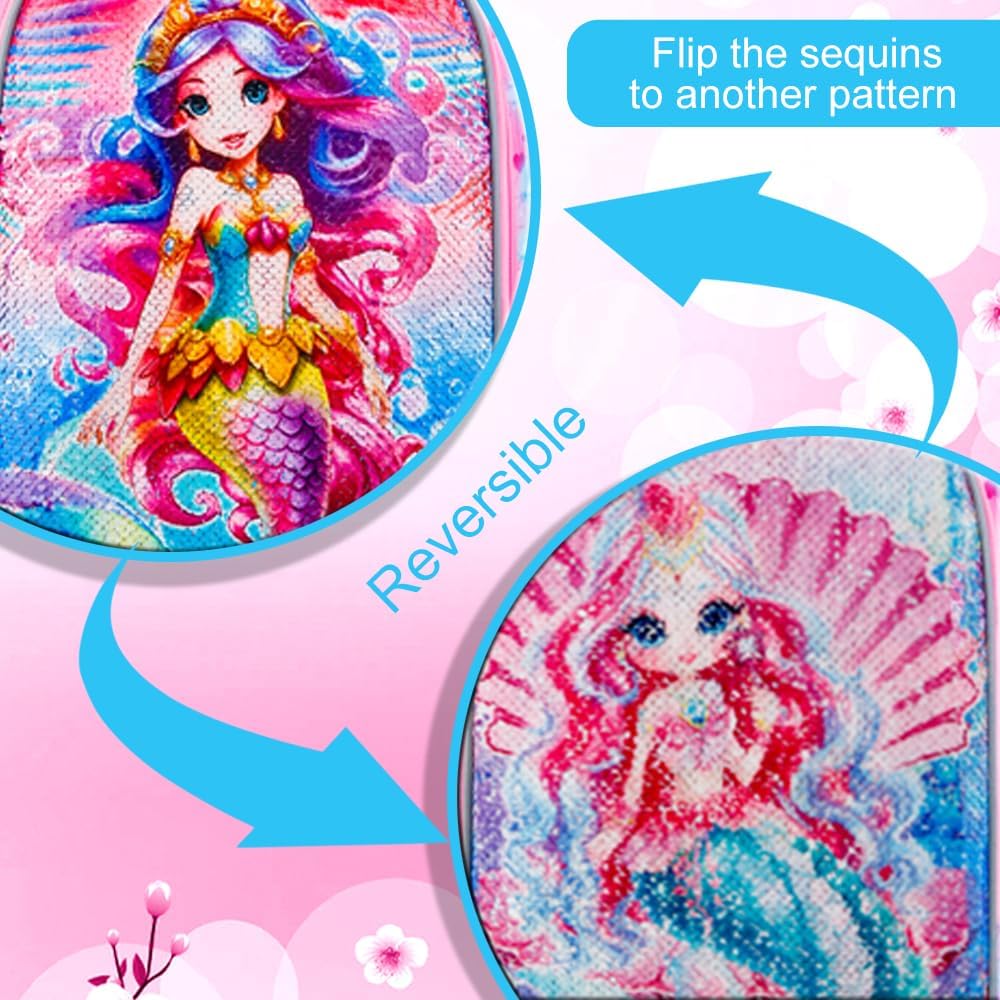 WZLVO Kids Backpack for Girls,Prechool Elementary Kindergarten School Bookbag and Lunch Box