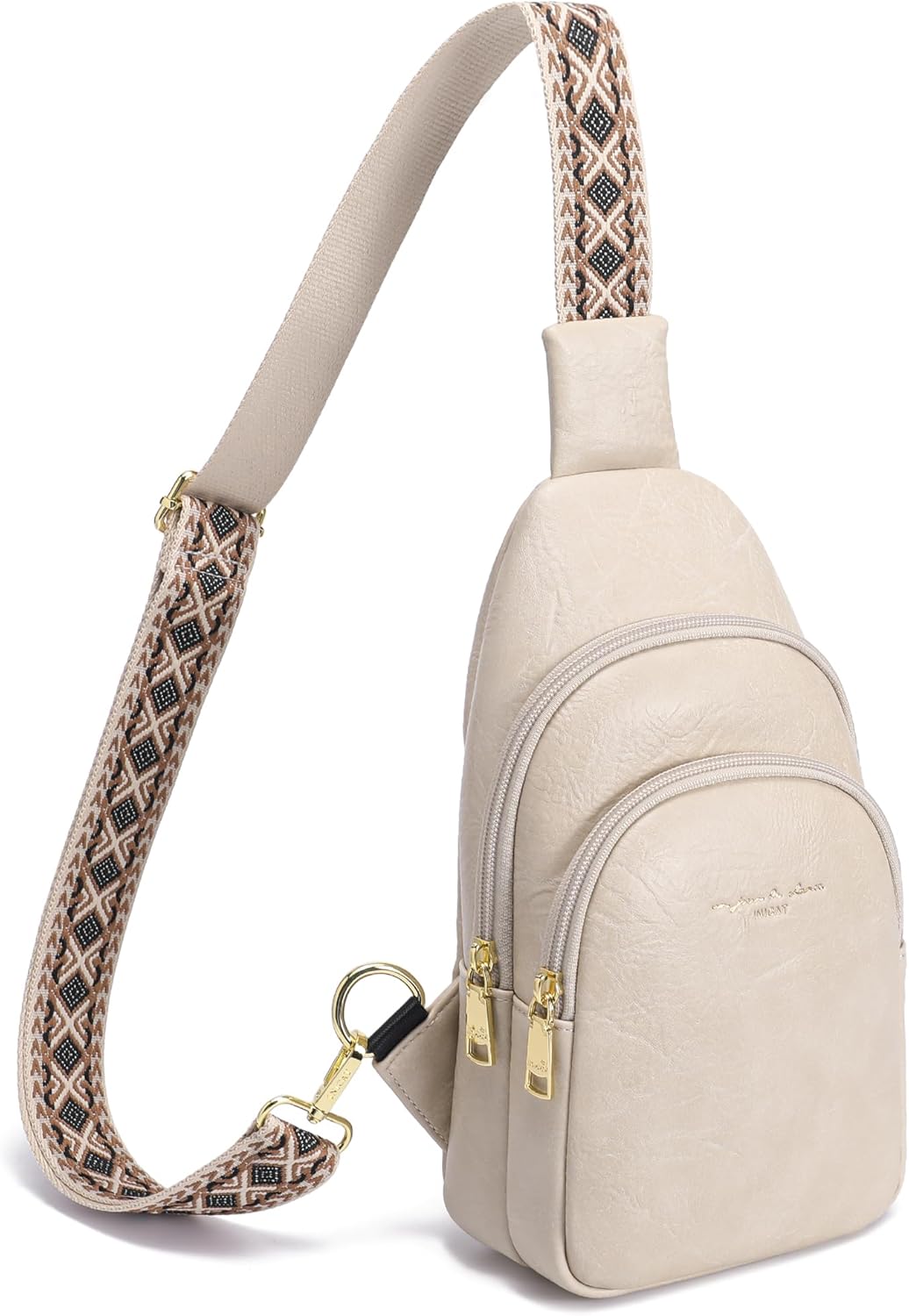 INICAT Crossbody Sling Bags Travel Cross Body Purses Faux Leather Fanny Packs Chest Bag for Women