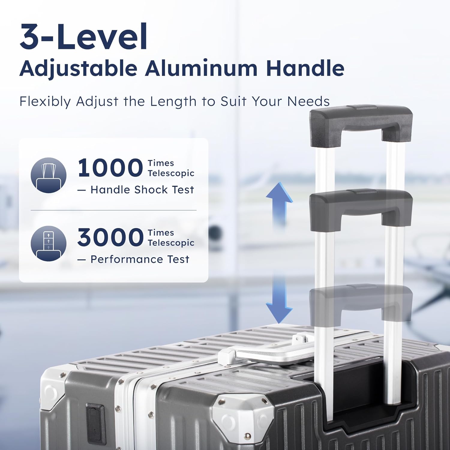 ALPHA CAMP 2 Piece Luggage Sets With Dual Layer Aluminum Frame, TSA Locks, 3-Layer PC 20" Carry-on