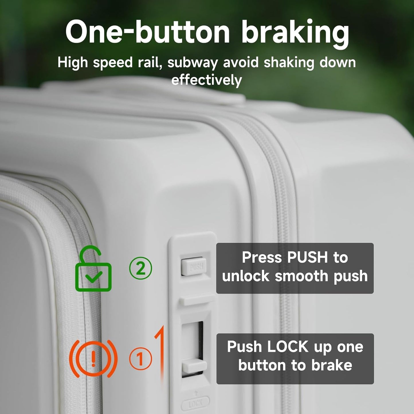 ROAMING Expandable 20 Inch Carry On Luggage with Mute Brake Wheels Airline Approved Hard Shell Suitcases with Front Pocket Top Opening Luggage with TSA Lock for Short Business Travel, Beech white