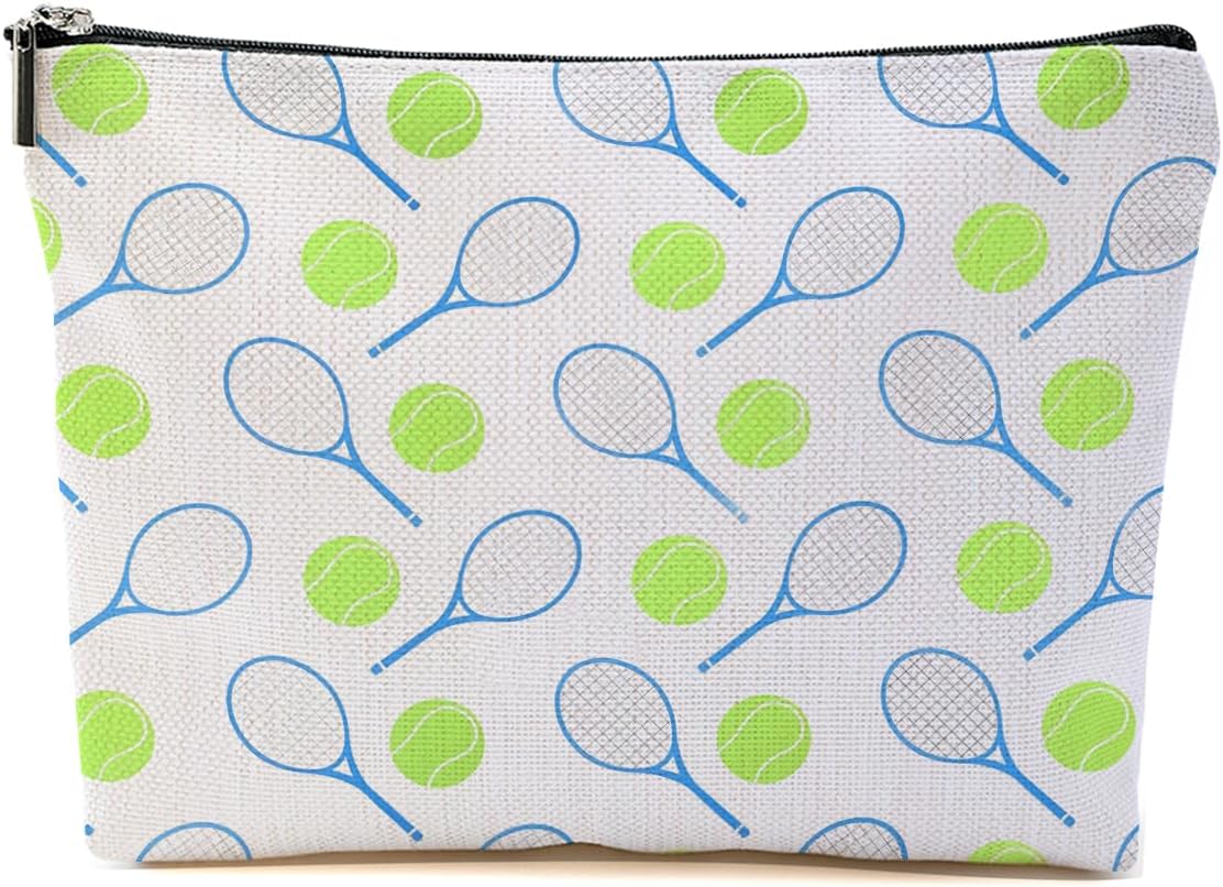 Tennis Gifts, Inspirational Tennis Makeup Bag, Tennis Accessories Tennis Gift Cosmetic Bag Toiletry Bag, Tennis Player Graduation Birthday Gifts for Women Girls Tennis Lovers Sister Coworker