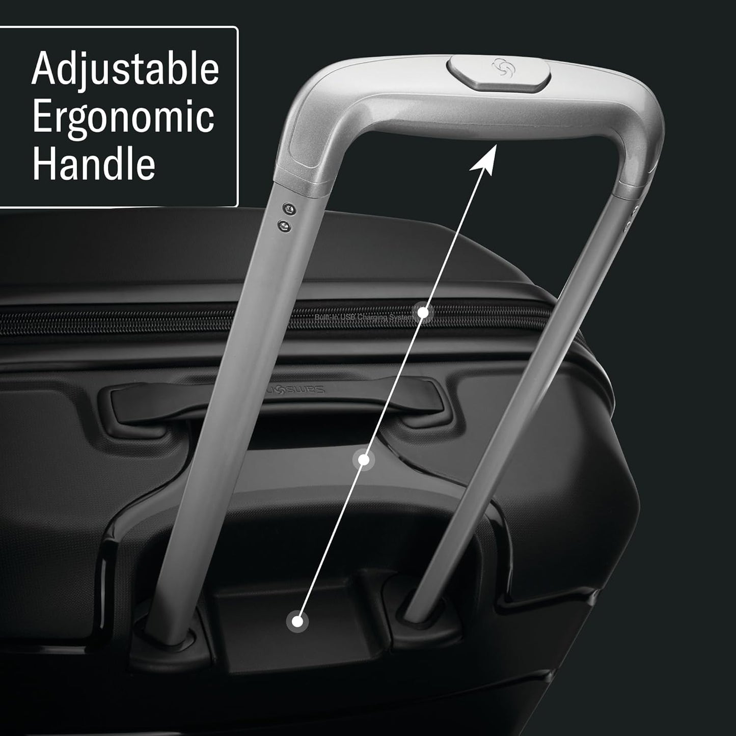 Samsonite Freeform Hardside Carry-On Luggage with Spinner Wheels - Hardshell Suitcase - TSA, Airline-Approved - Expandable Hard Shell, Smooth Rolling Wheels for Lightweight Travel - Light Grey